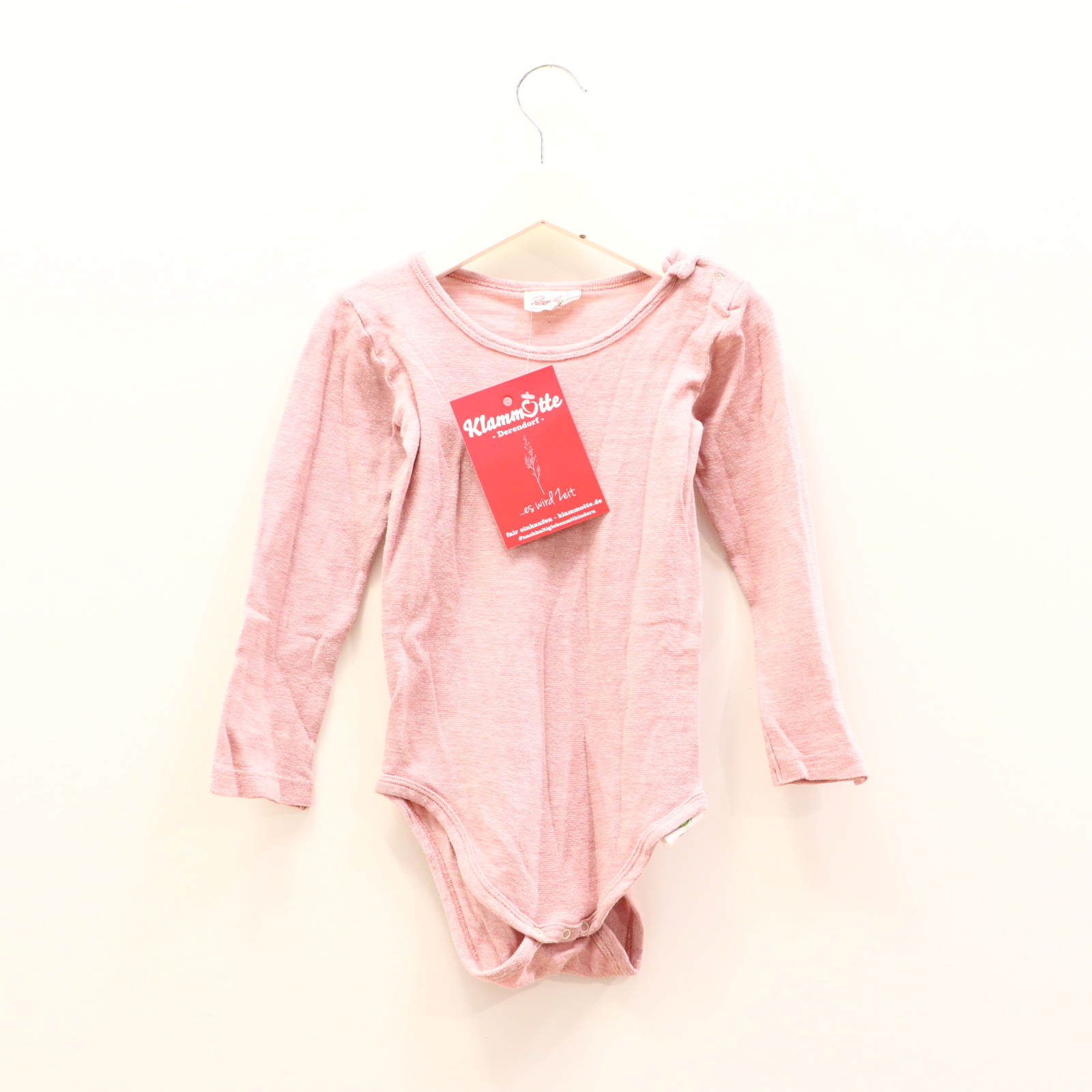 Body People WEAR ORGANIC 98/104 rosa langarm melange Bio-Baumwolle/Seide/Wolle