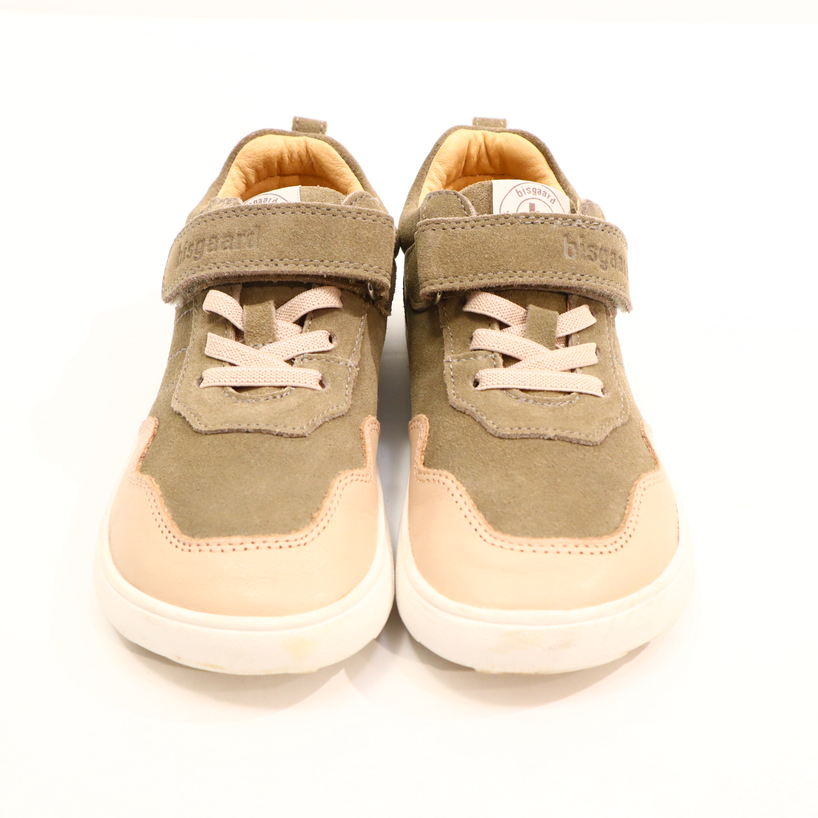 Halbschuhe bisgaard Barfußschuhe/Klett 33 grau/rosa Leder minimale Gebrauchsspuren/sehr gut