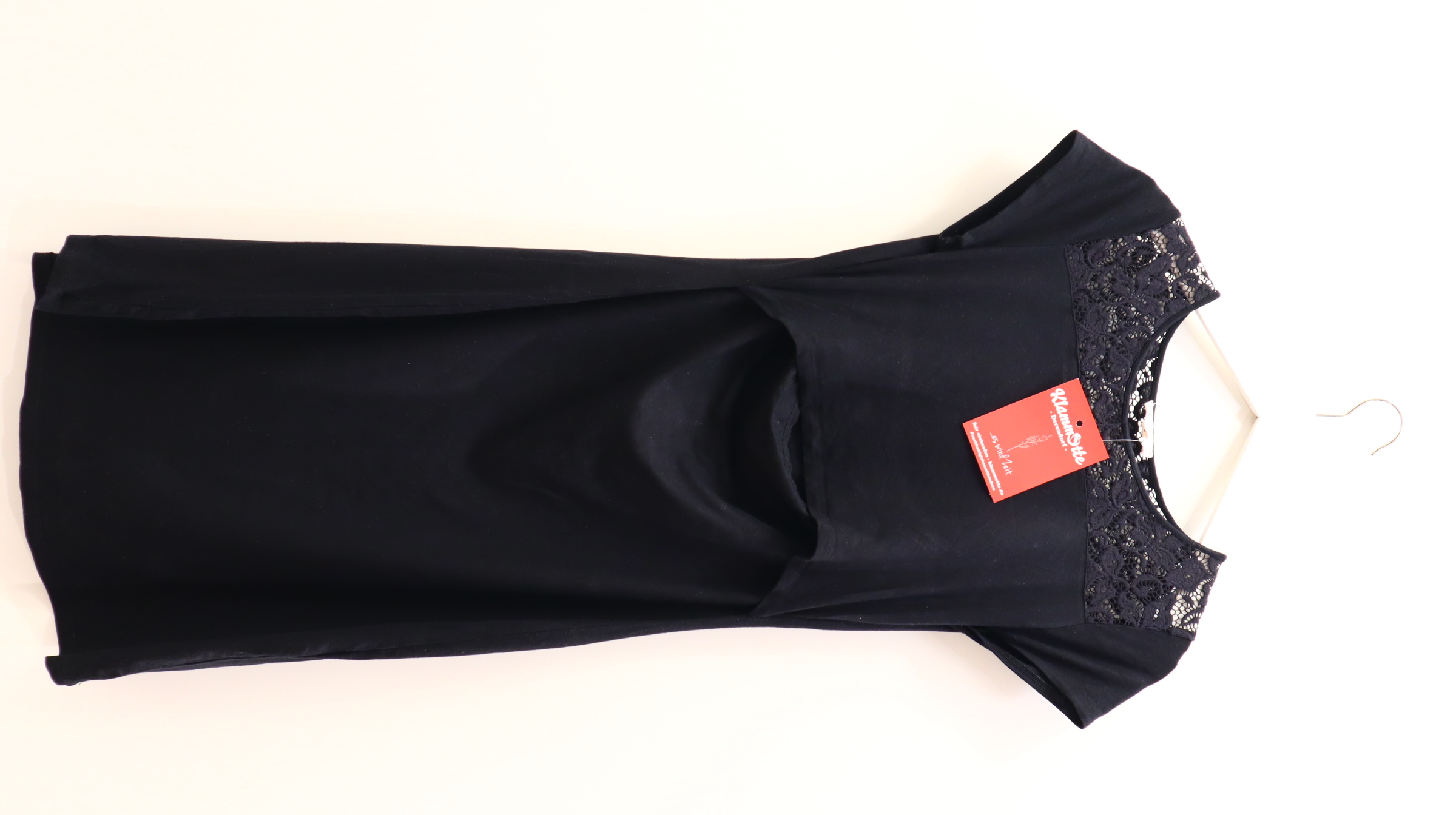 Kleider & Röcke Queen Mum Jerseykleid/Stillkleid M/38/40 schwarz Spitze Elasthan/Viskose