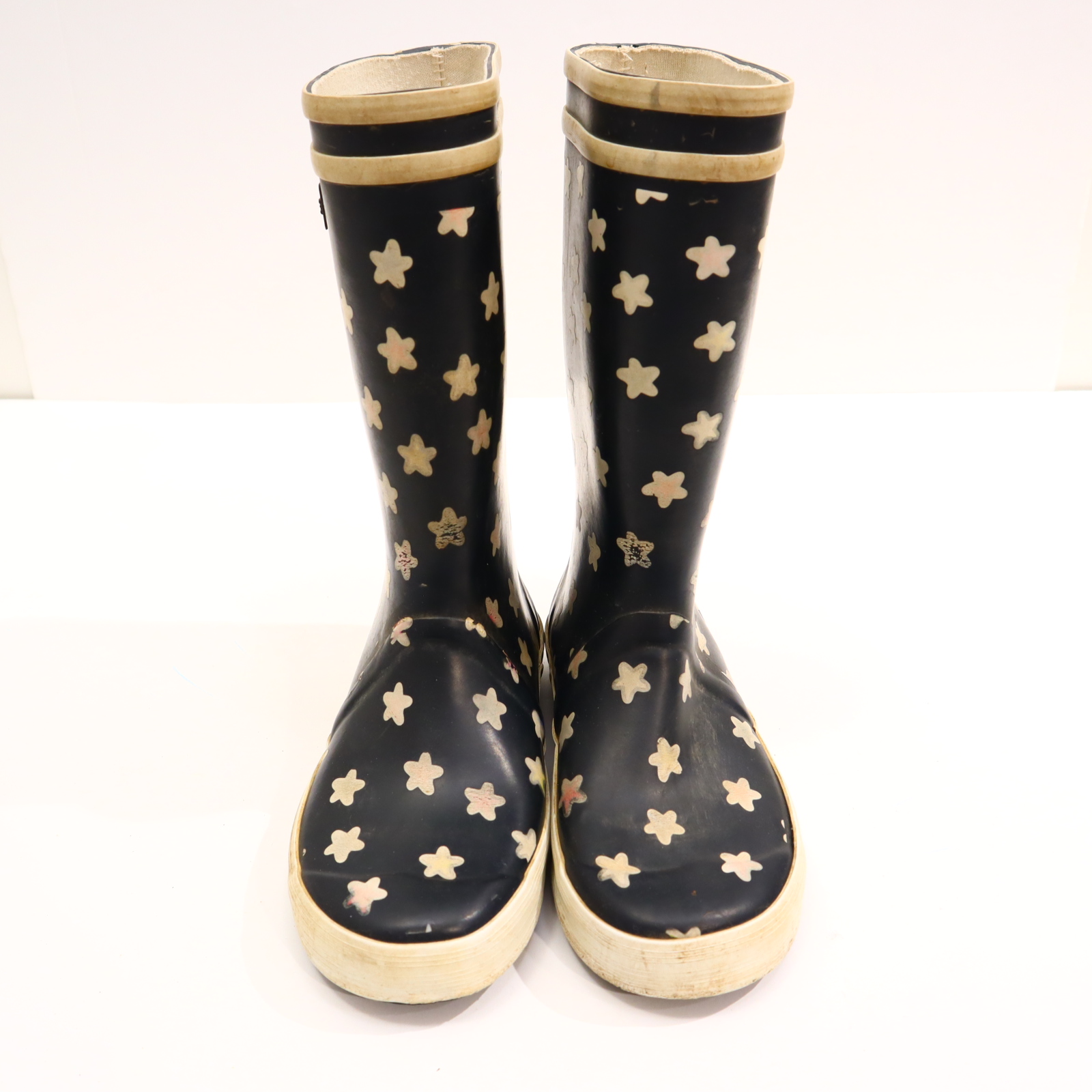 Gummistiefel AIGLE 30 blau Naturkautschuk Blumen Farbwechsel