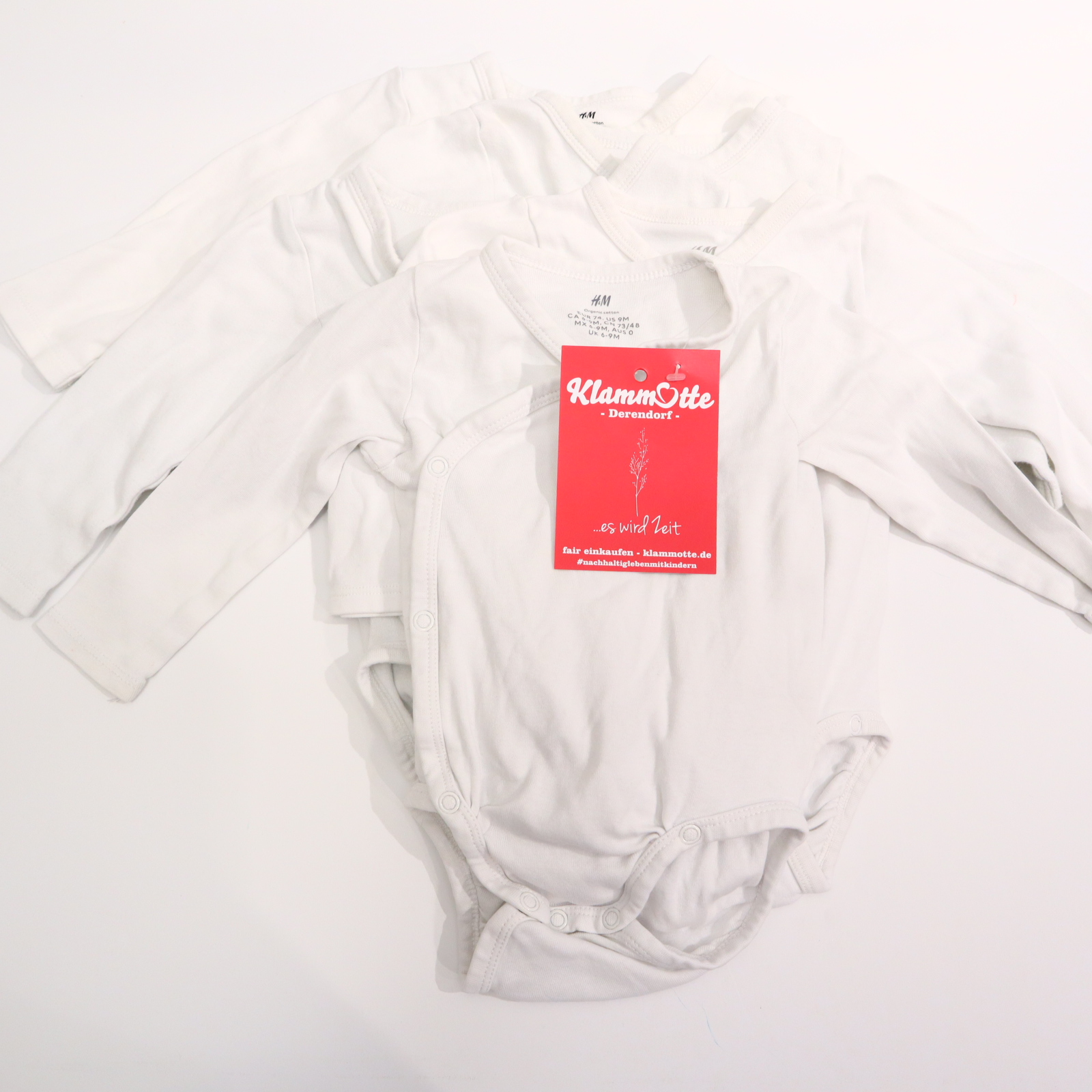 Body H&M 74 weiß langarm/Wickelbody/5er Set