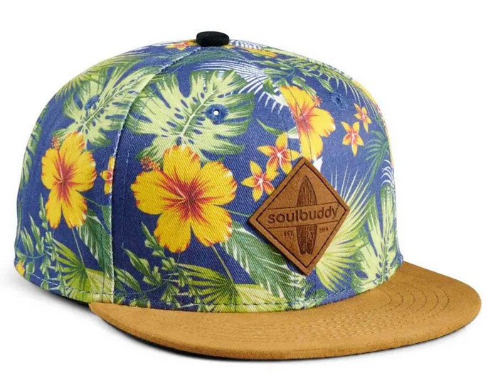 Oberteil SOULBUDDY CAPS 40/45 bunt Alloverprint/Applikation/Blumen/Logo Schildkappe