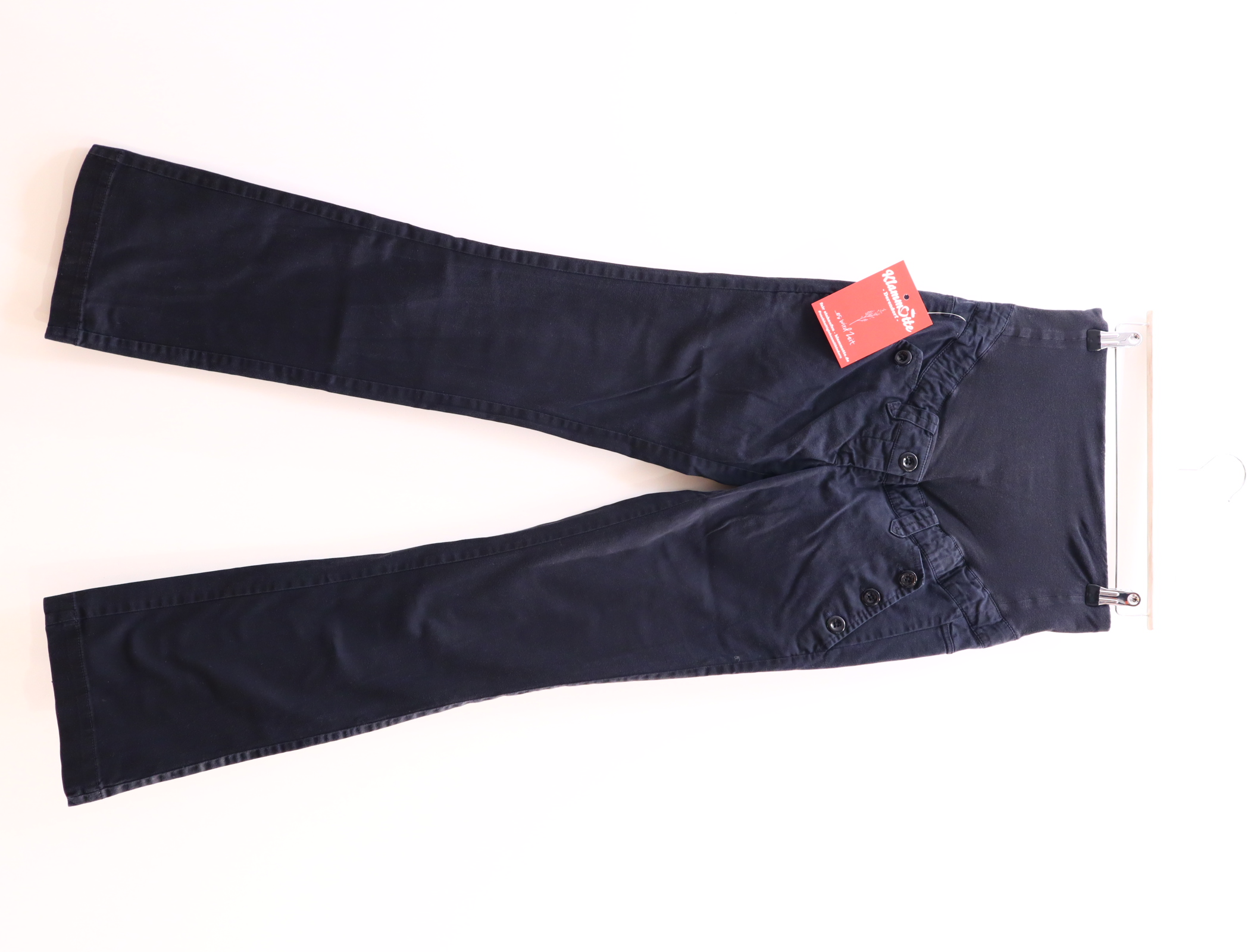 Hose H&M 36 schwarz Baumwolle/Elastan Bootcut High rib