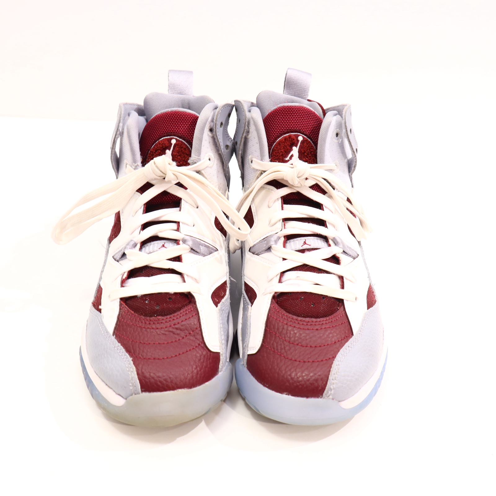 Halbschuhe NIKE Jordan Jumpman Two Trey Mid/Schnürschuh/Sneaker 39 bordeaux/grau/weiß minimale Gebrauchsspuren/sehr gut