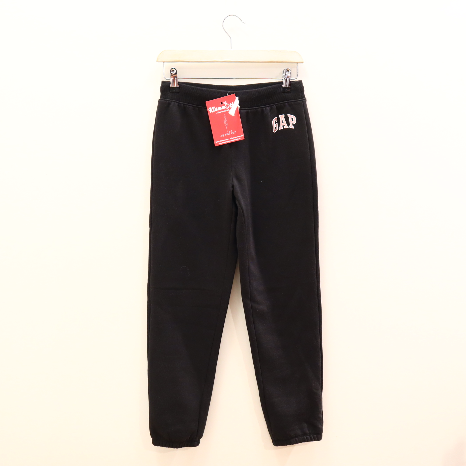 Hose GAP Jogger 152 schwarz Logo/Print Baumwolle/Polyester Gummibandzug/Kordelzug neuwertig