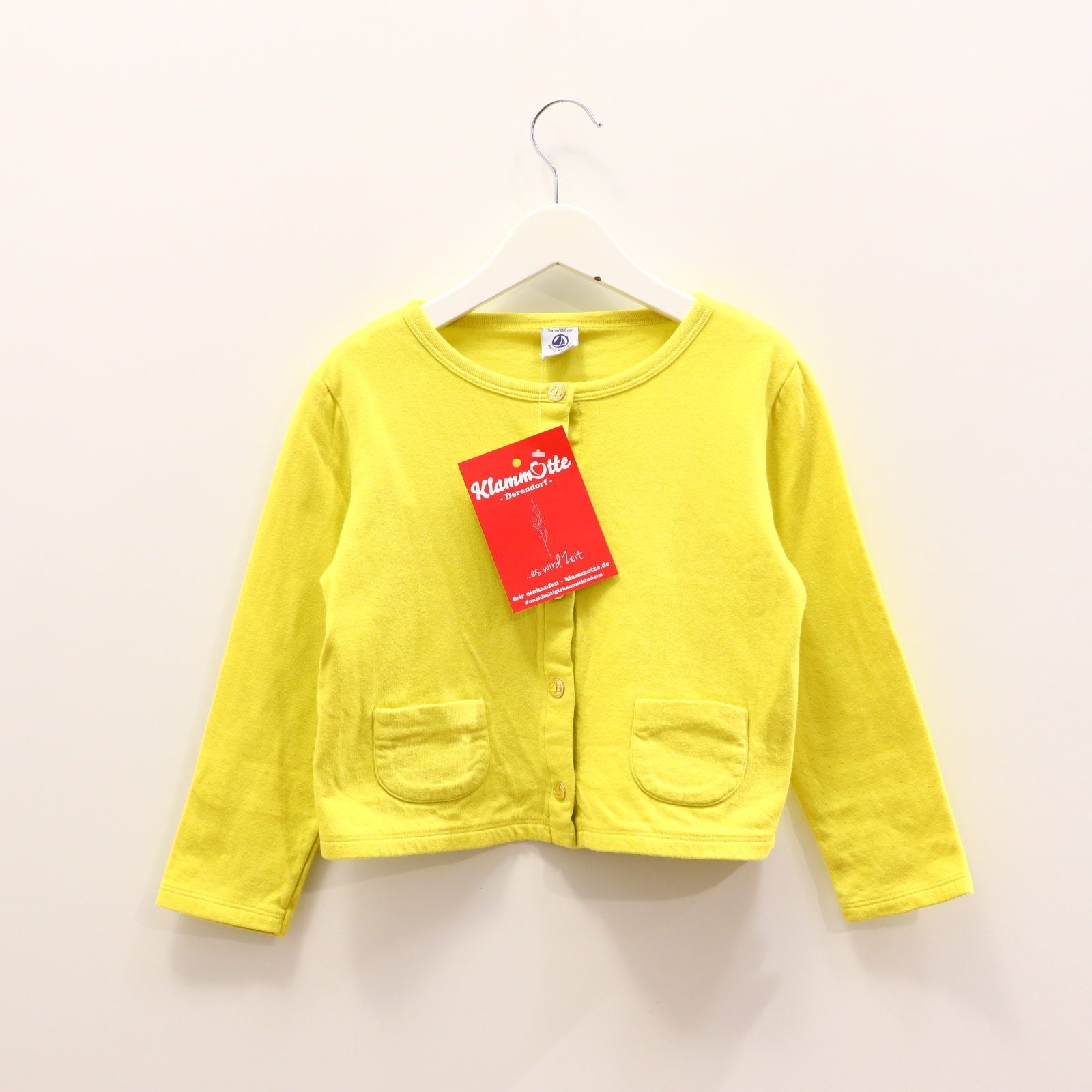 Oberteil PETIT BATEAU 110 gelb pointelle Jacke/langarm Baumwolle/Jersey