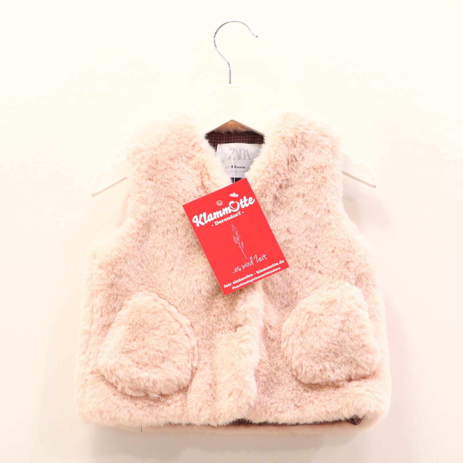 Oberteil ZARA 74 rosa Weste Baumwolle/Polyester/Viskose/wattiert Baumwollfutter