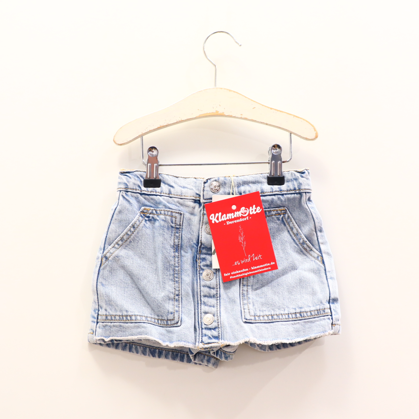 Hose ZARA Hosenrock/Short/Skort 104 blau Denim Druckknopf/Gummibandzug NEU!