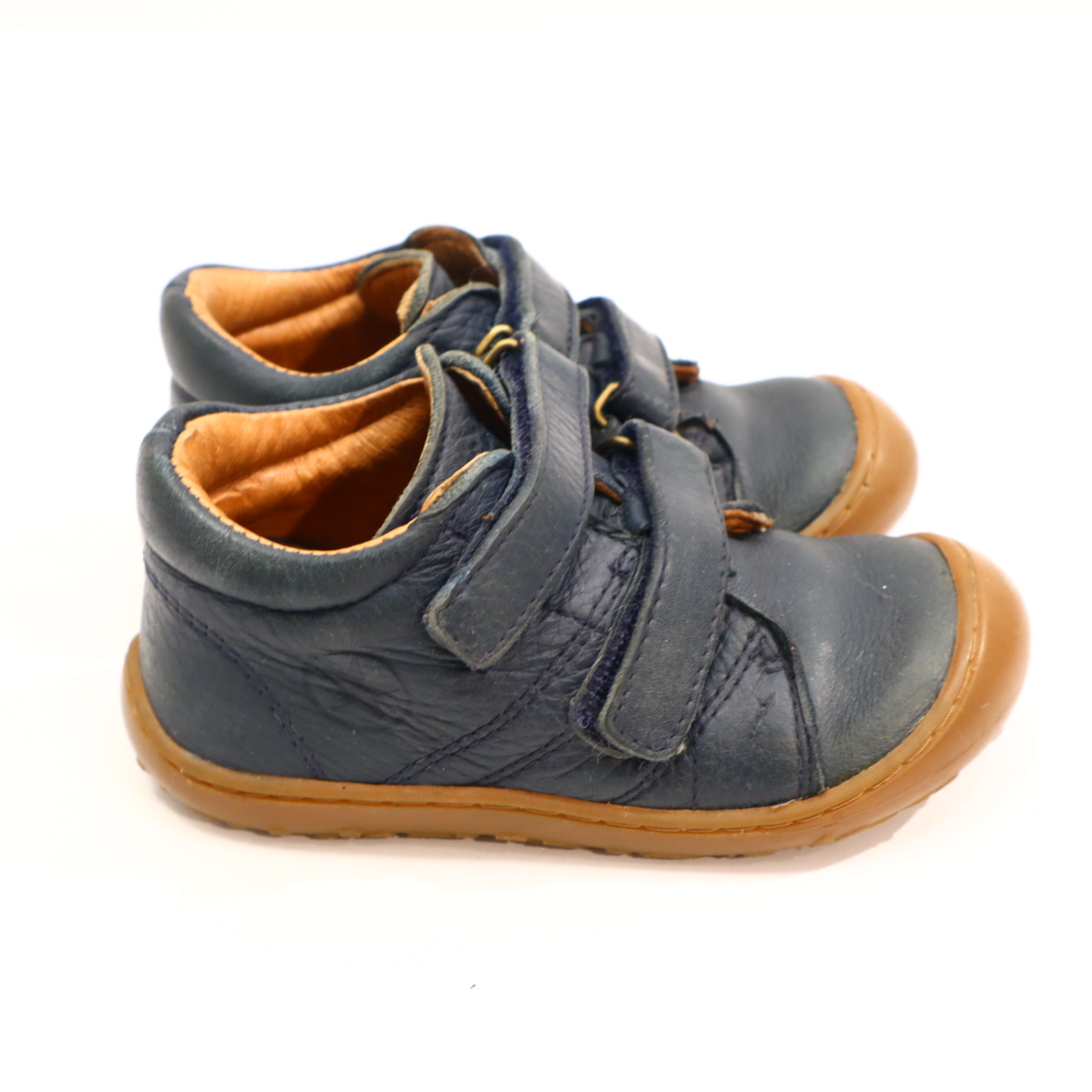 Halbschuhe bisgaard Klett 23 blau Leder leichte gleichmäßige Ablaufspuren