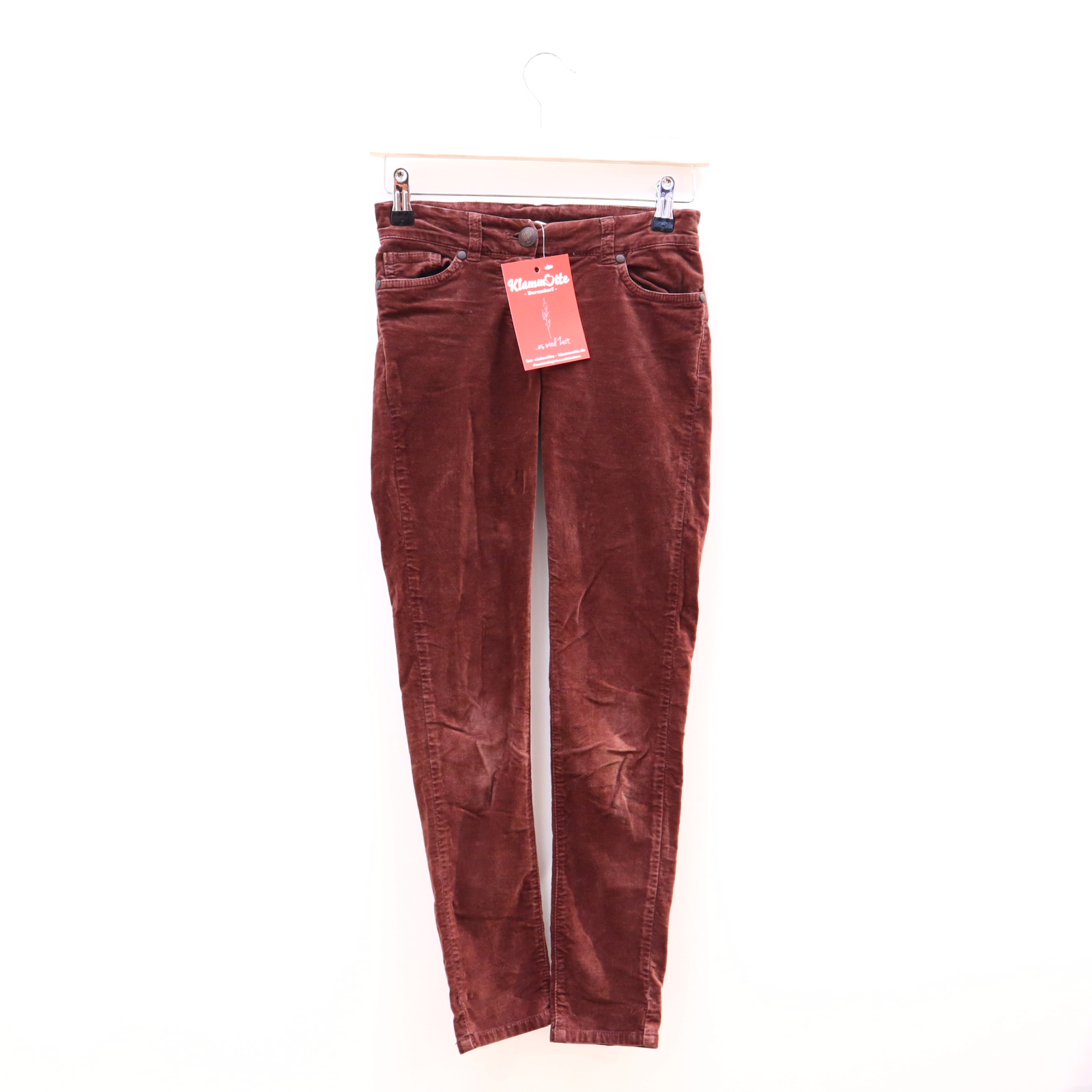 Hose american outfitters 140 ocker Baumwolle/Elasthan/Samt Knopf/Reißverschluß/verstellb. Bund Knie leicht hell Skinny