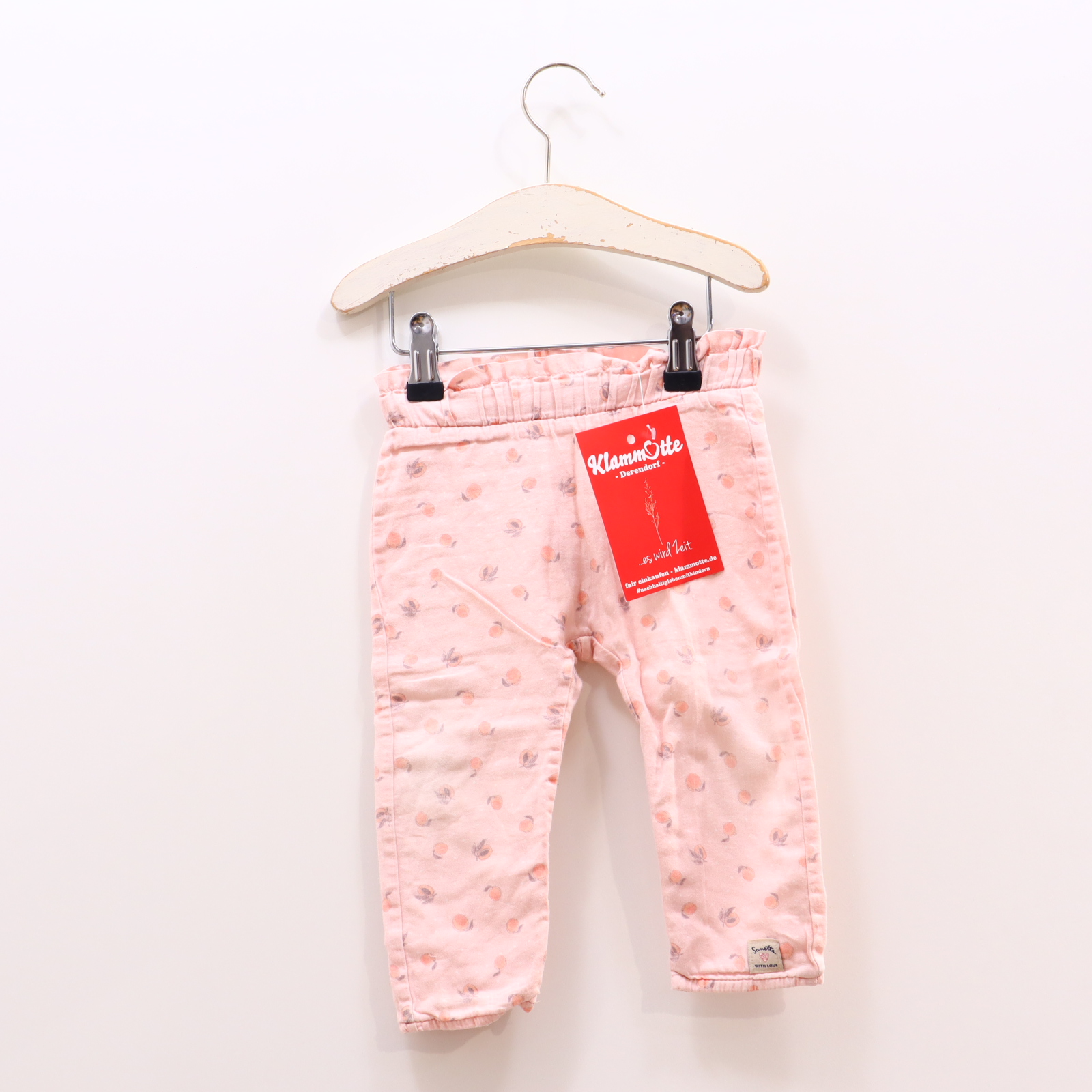 Hosen & Strampler Sanetta 74 rosa Alloverprint/Applikation/Logo Baumwolle Gummibandzug