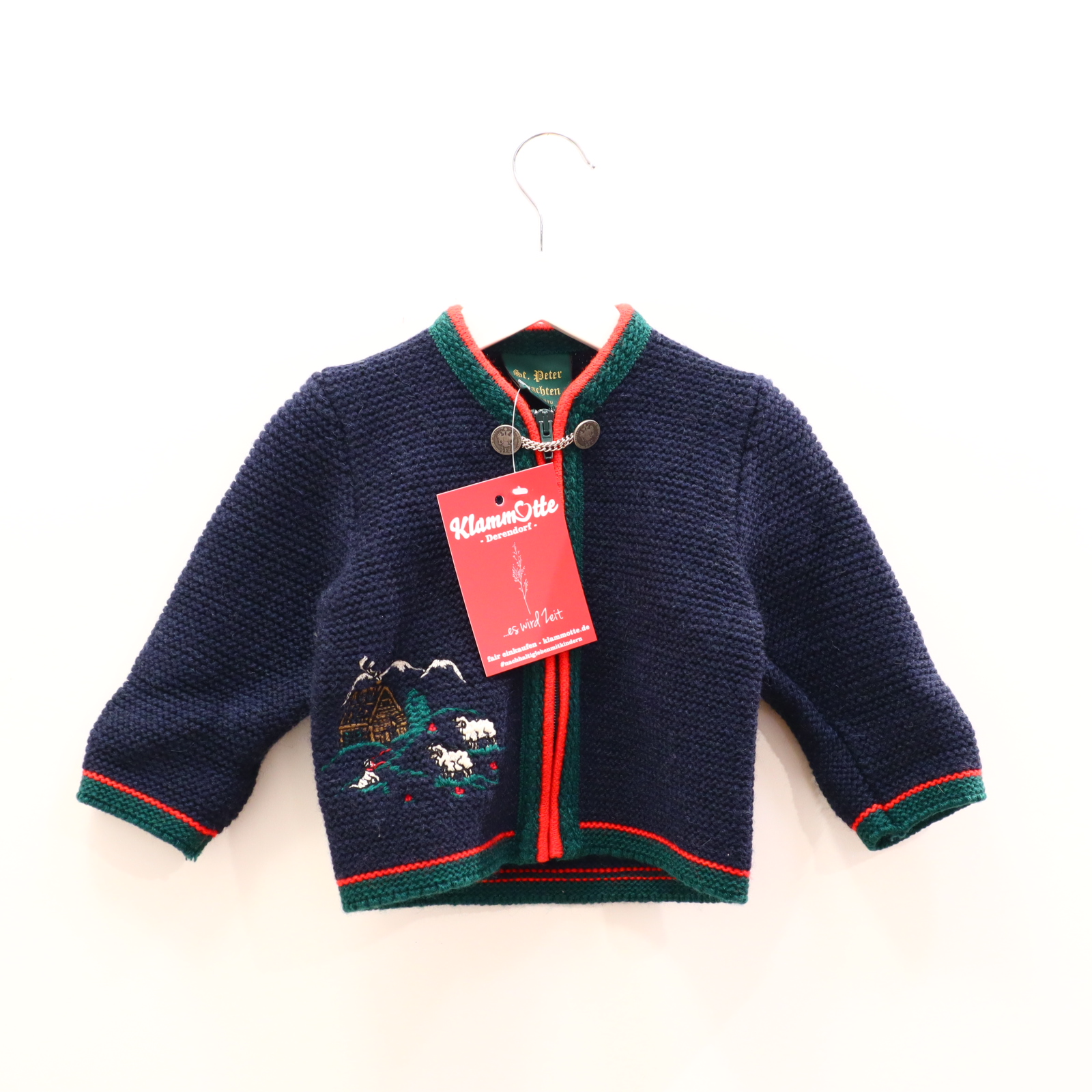 Oberteil St. Peter Trachten 80 blau Stickerrei Strickjacke/Trachten Polyacryl/Wolle