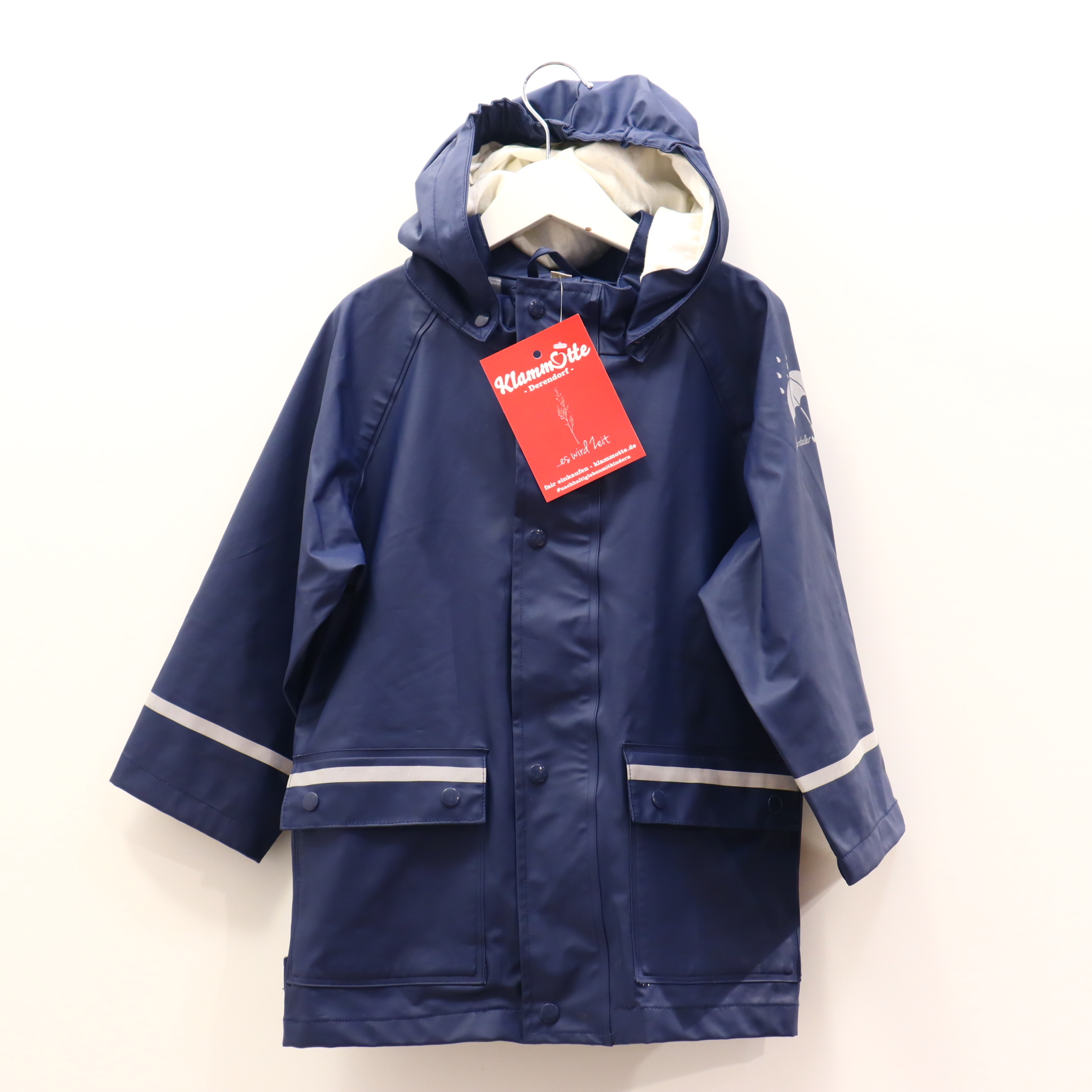 Jacke Sterntaler 104 blau Logo/Print Regenjacke abnehmb. Kapuze