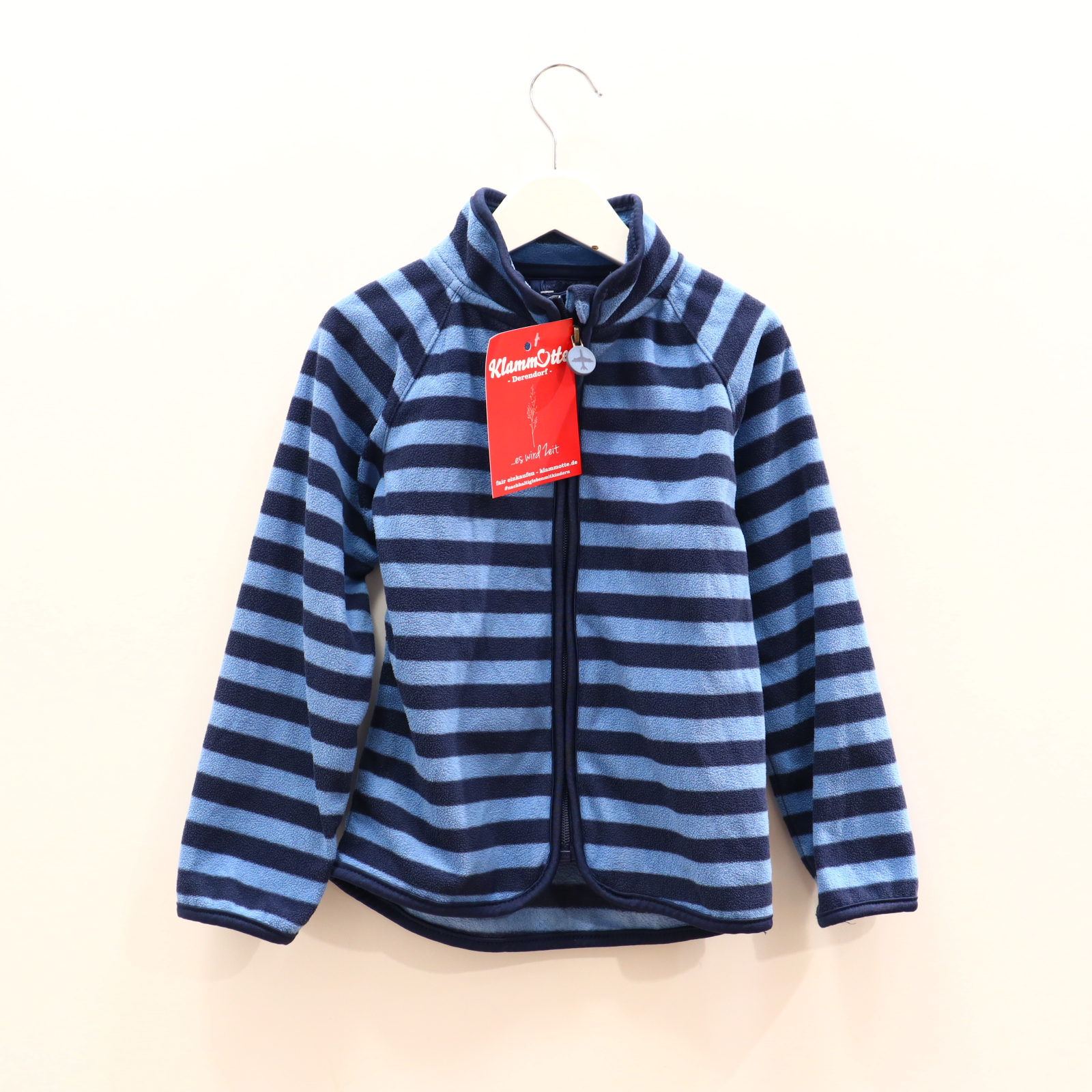 Oberteil TCM Gr. 110/Gr. 116 Fleecejacke blau Polyester gestreift