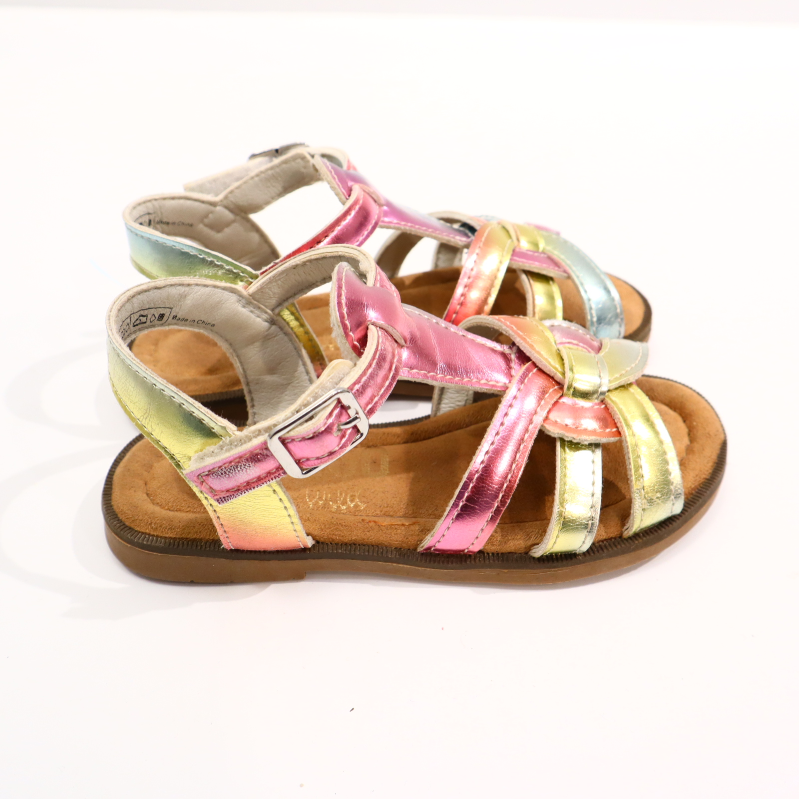 Sandalen 28 bunt/metallic leichte gleichmäßige Ablaufspuren