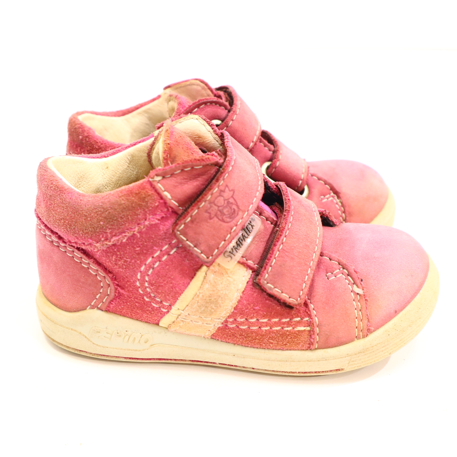 Halbschuhe PEPINO Klett 20 rosa Leder/Nubuk/SYMPATEX leichte gleichmäßige Ablaufspuren