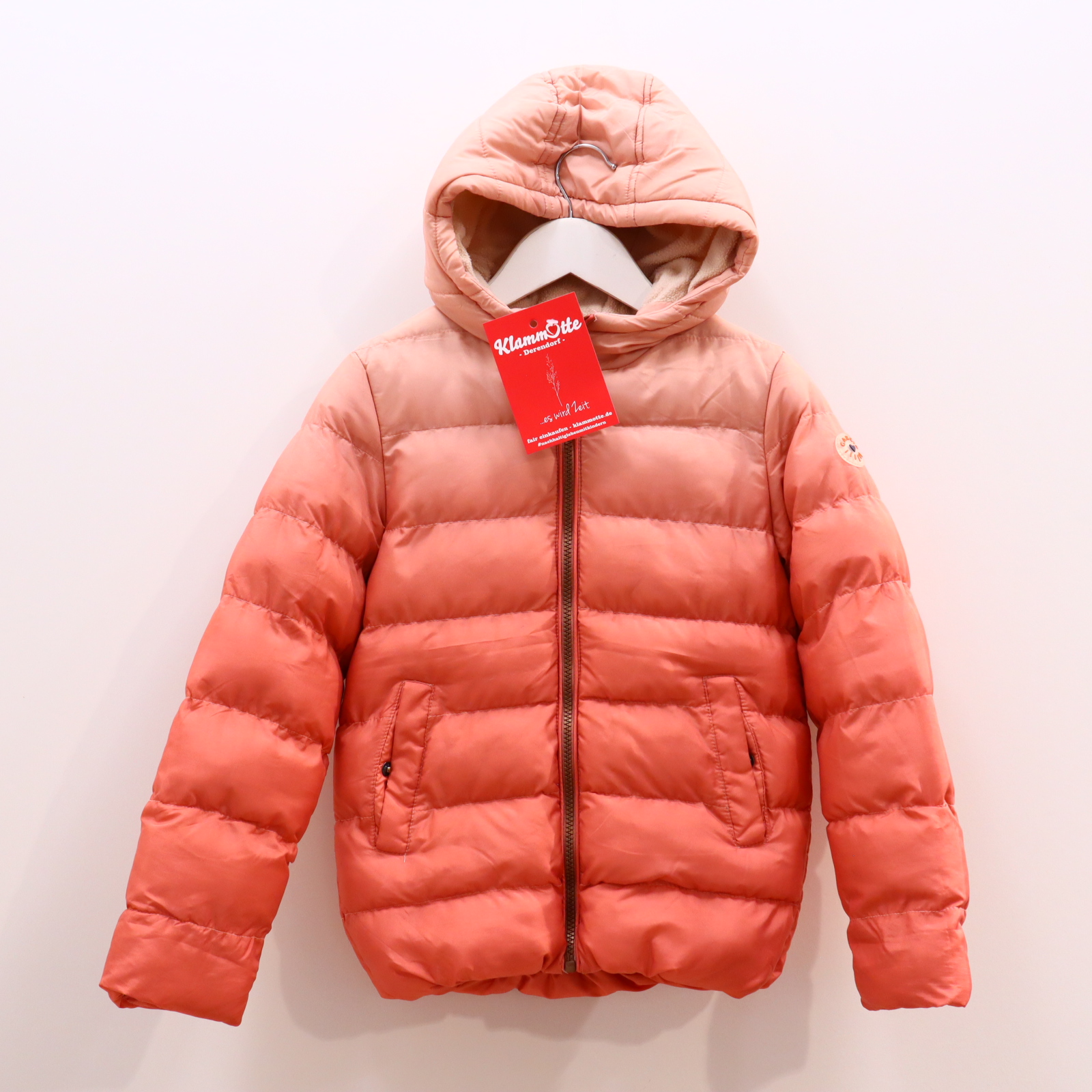 Jacke Garcia Steppjacke 128/134 apricot/rosa Herbst/Winter Dye-in-Dye Fleece-Kapuzenfutter