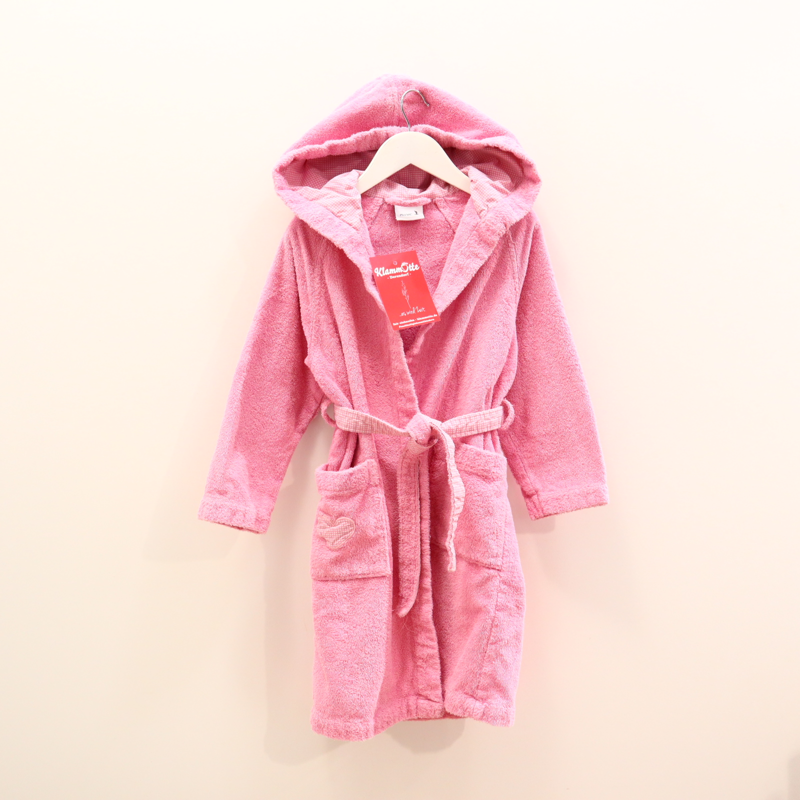 Bademode MÖVE Bademantel 128 rosa Applikation Baumwolle/Frottee