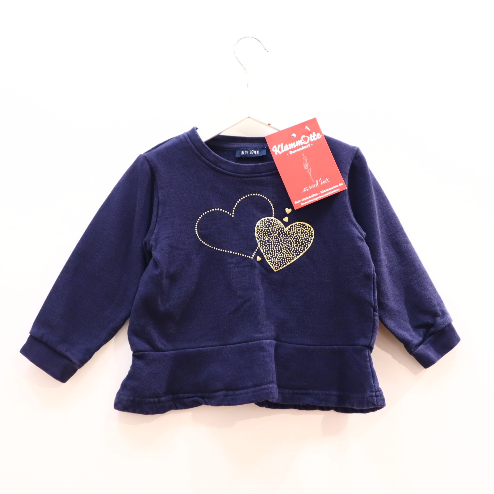 Oberteil BLUE SEVEN 98 blau Print/Volants Sweatshirt Baumwolle