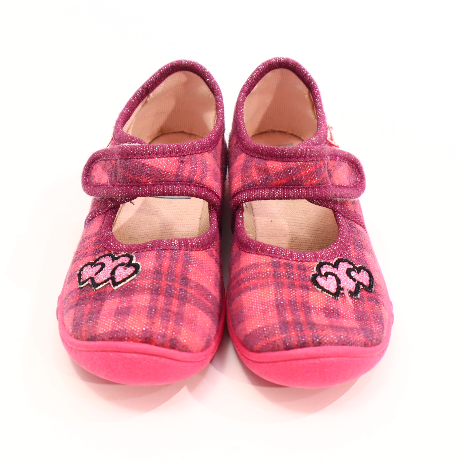 Hausschuhe/Wasserschuhe SuperFit 25 bordeaux/pink Ballerina/Klett/Pantoffel Mittel Canvas