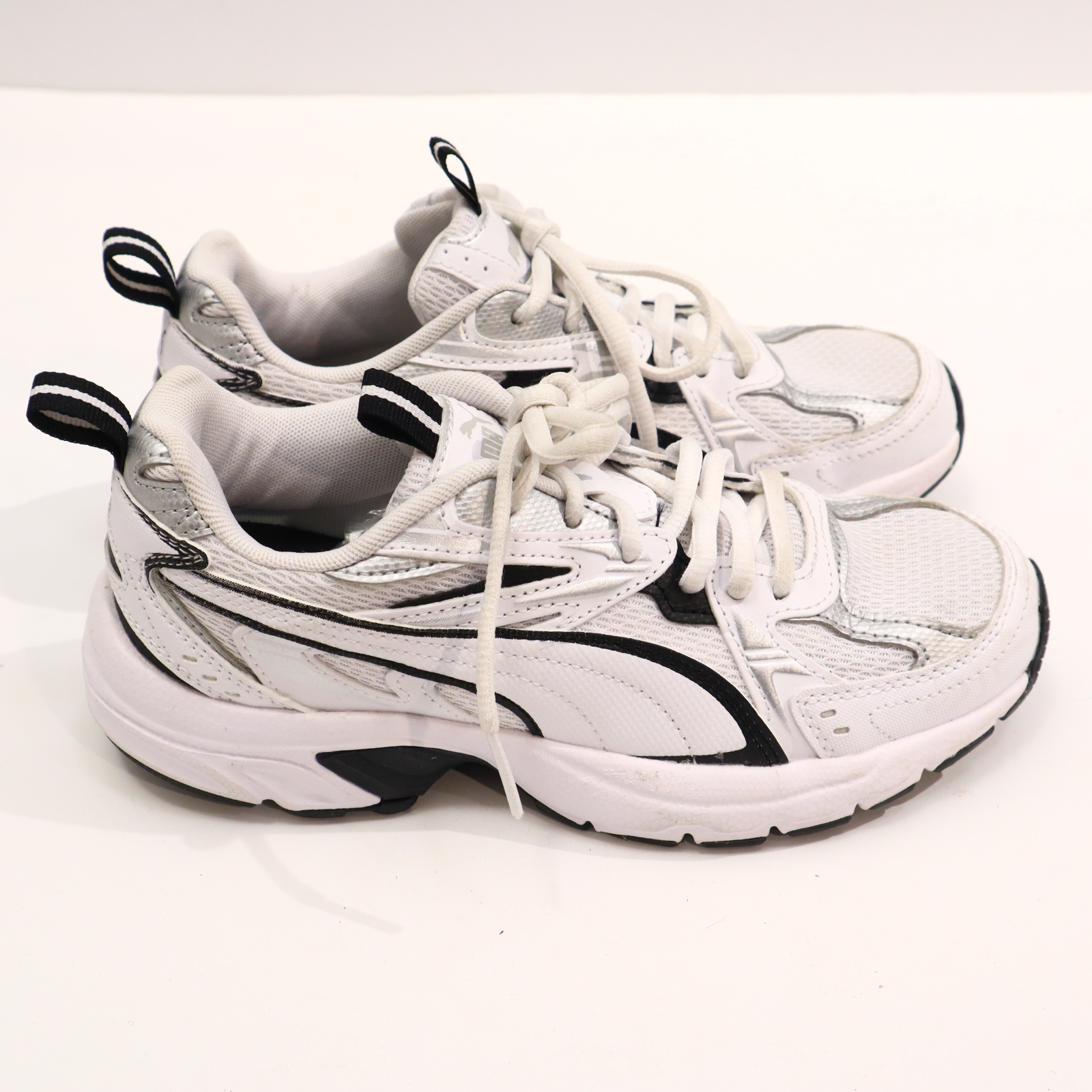 Halbschuhe PUMA Schnürschuh/Sneaker 36 schwarz/silber/weiß Mesh sehr gut