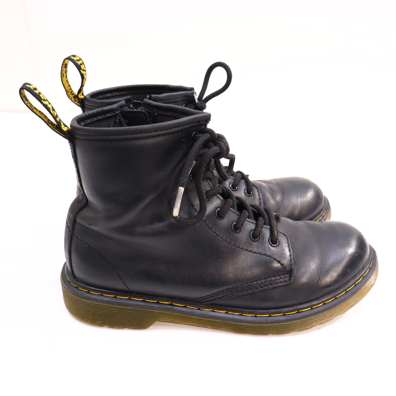 Halbschuhe Dr. Martens Boots/Schnürschuh mit Reißverschluß/Stieffelette 36 schwarz leichte gleichmäßige Ablaufspuren