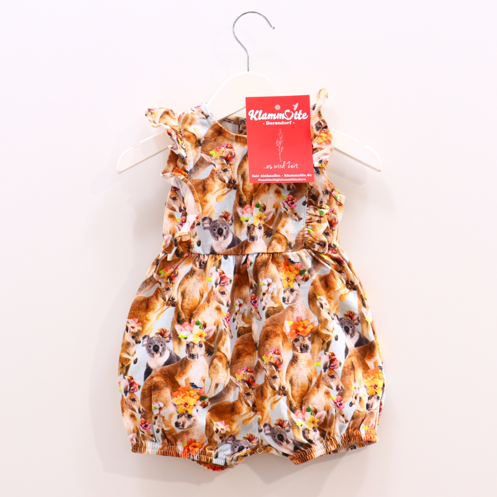 Hosen & Strampler molo 68 bunt Alloverprint/Volants Einteiler/ohne Bein/Träger Bio-Baumwolle/Elasthan Druckknöpfe im Schritt