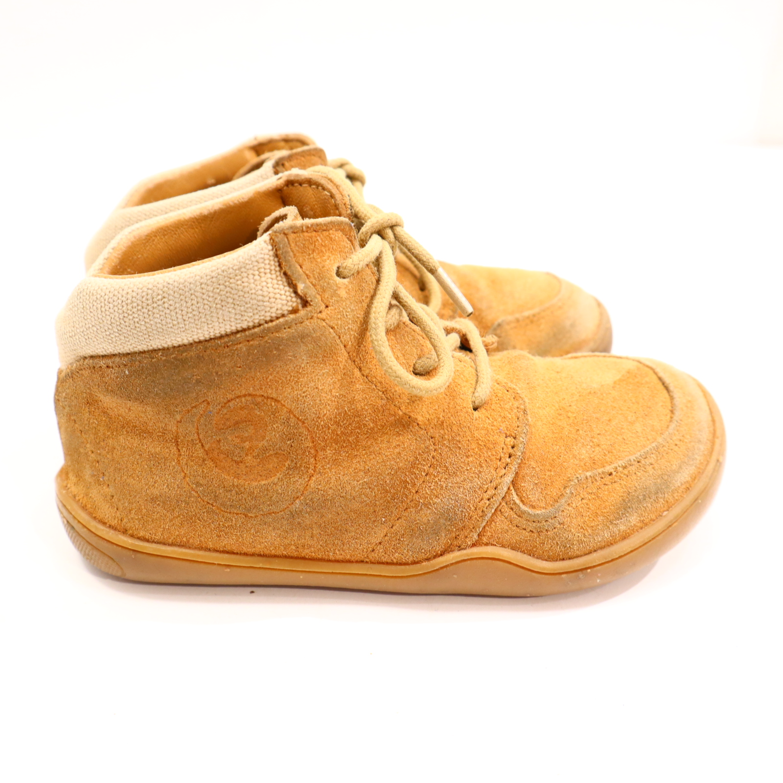Halbschuhe BLIFESTYLE Barfußschuhe/Schnürschuh 24 braun Wildleder leichte gleichmäßige Ablaufspuren