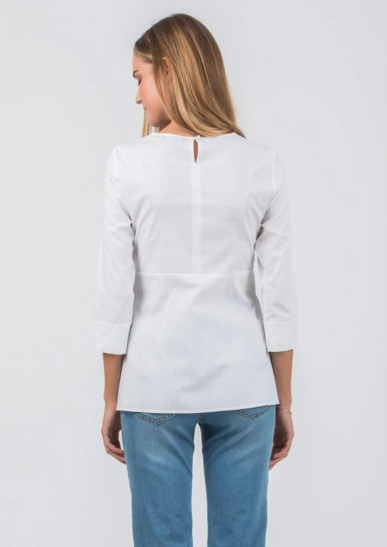 Bluse ATTESA XS/34 weiß Baumwolle/Elasthan