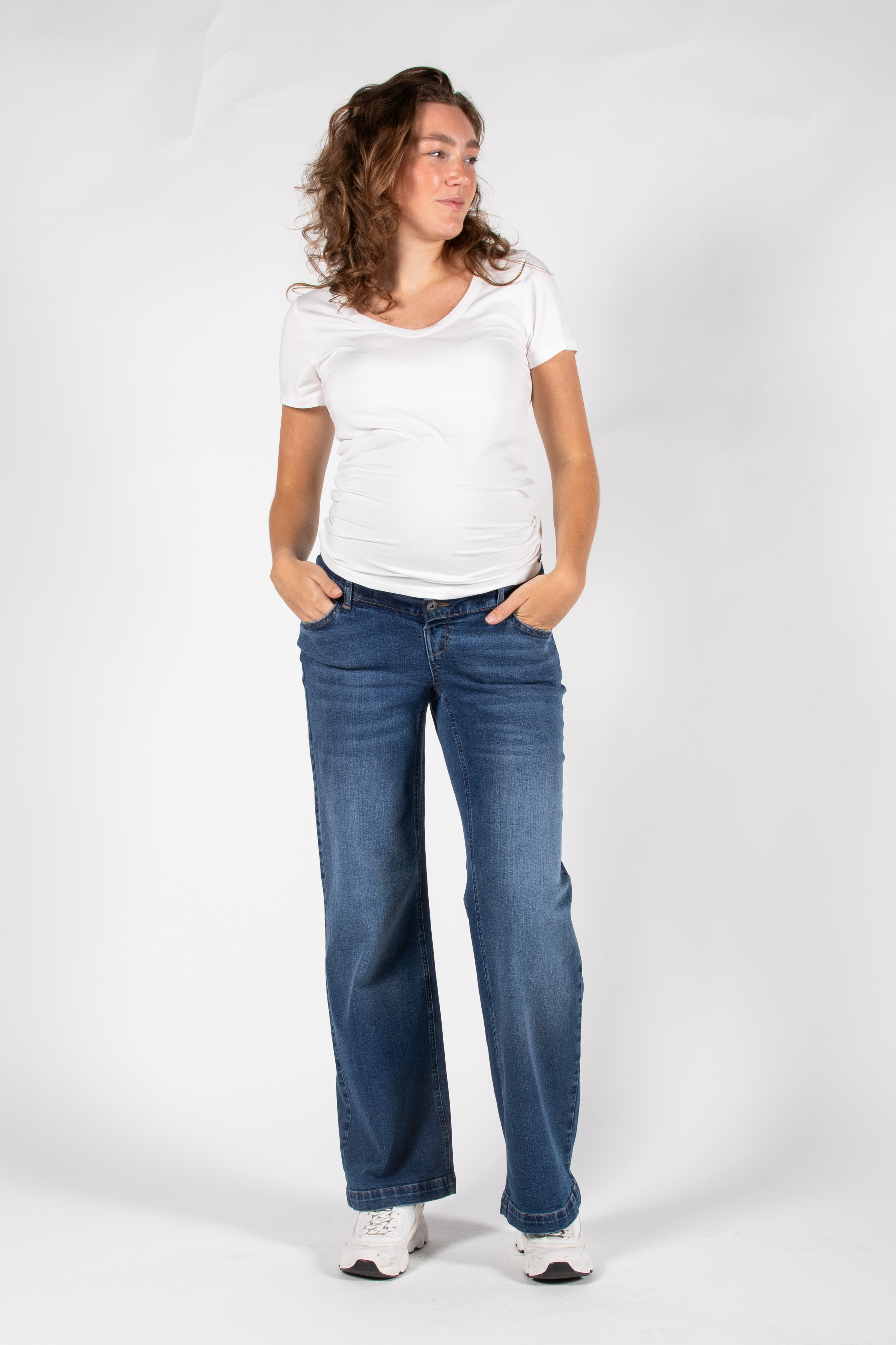 Hose LOVE2WAIT Jeans Julia W28 Wide Leg blau Stone wash denim NEU!
