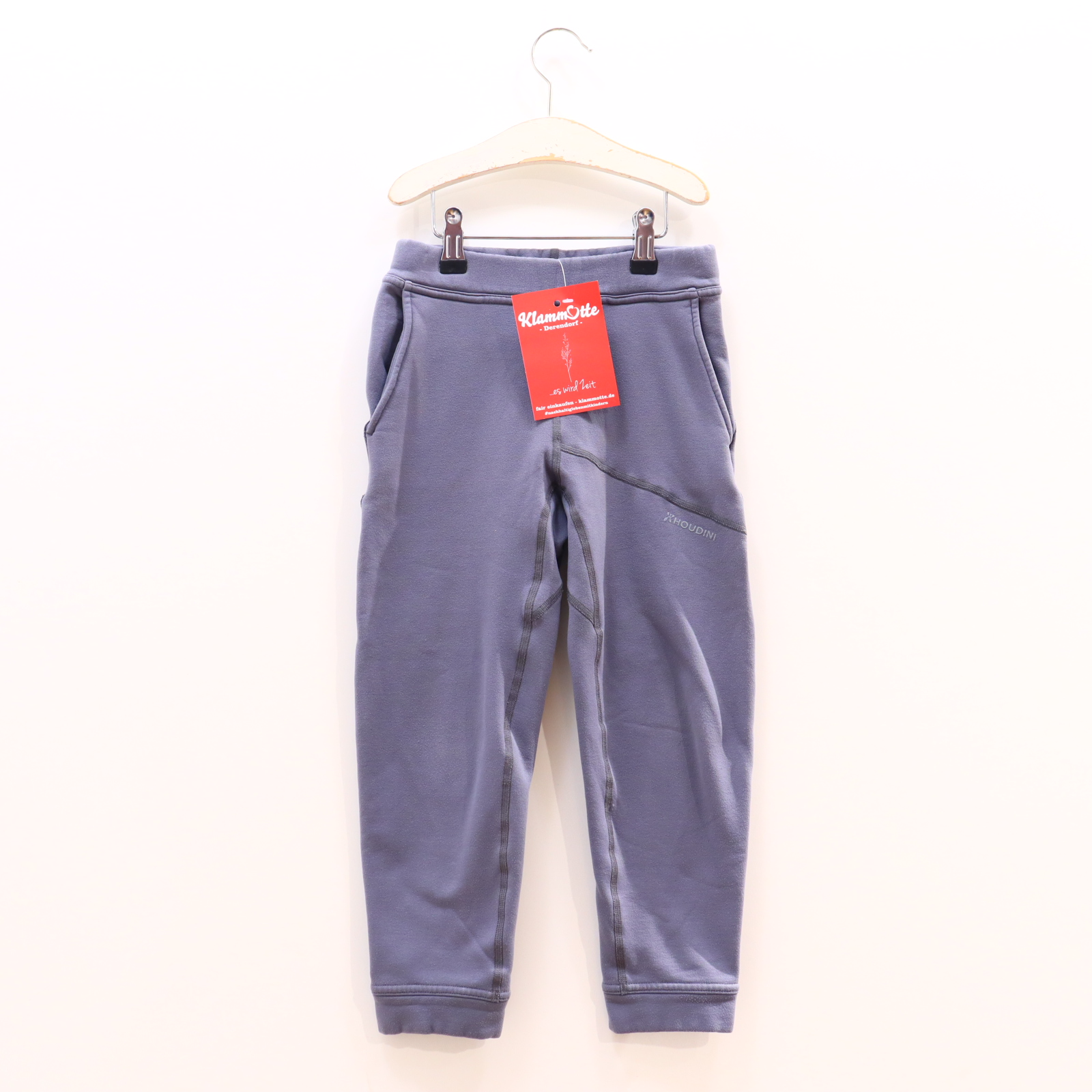 Hose HOUDINI 116/122 Jogger grau Logo/Print Gummibandzug Elasthan/Fleece/Polyamid/Polyester