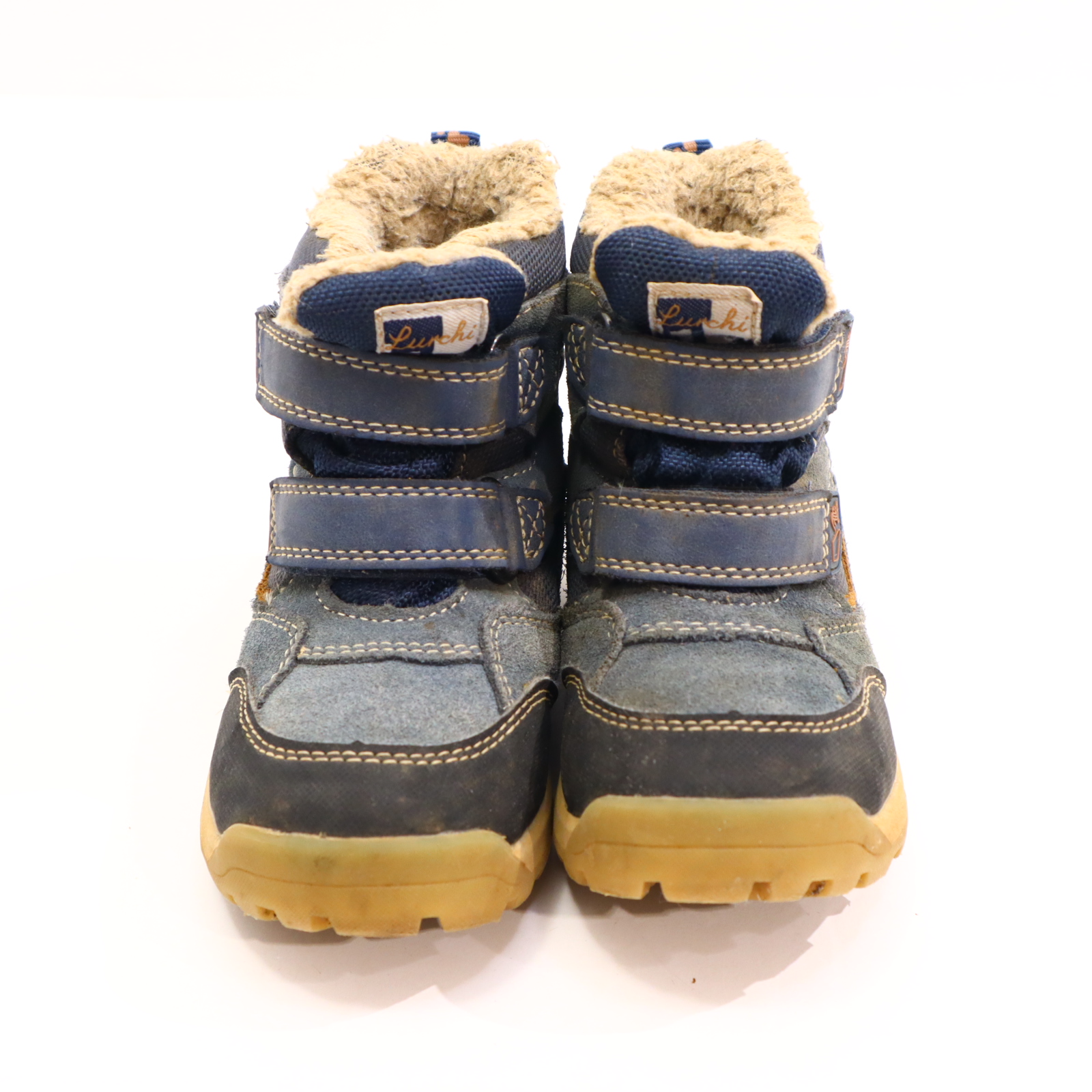 Halbschuhe Lurchi Boots/Klett 27 blau Leder/TEX Herbst/Winter leichte gleichmäßige Ablaufspuren gefüttert