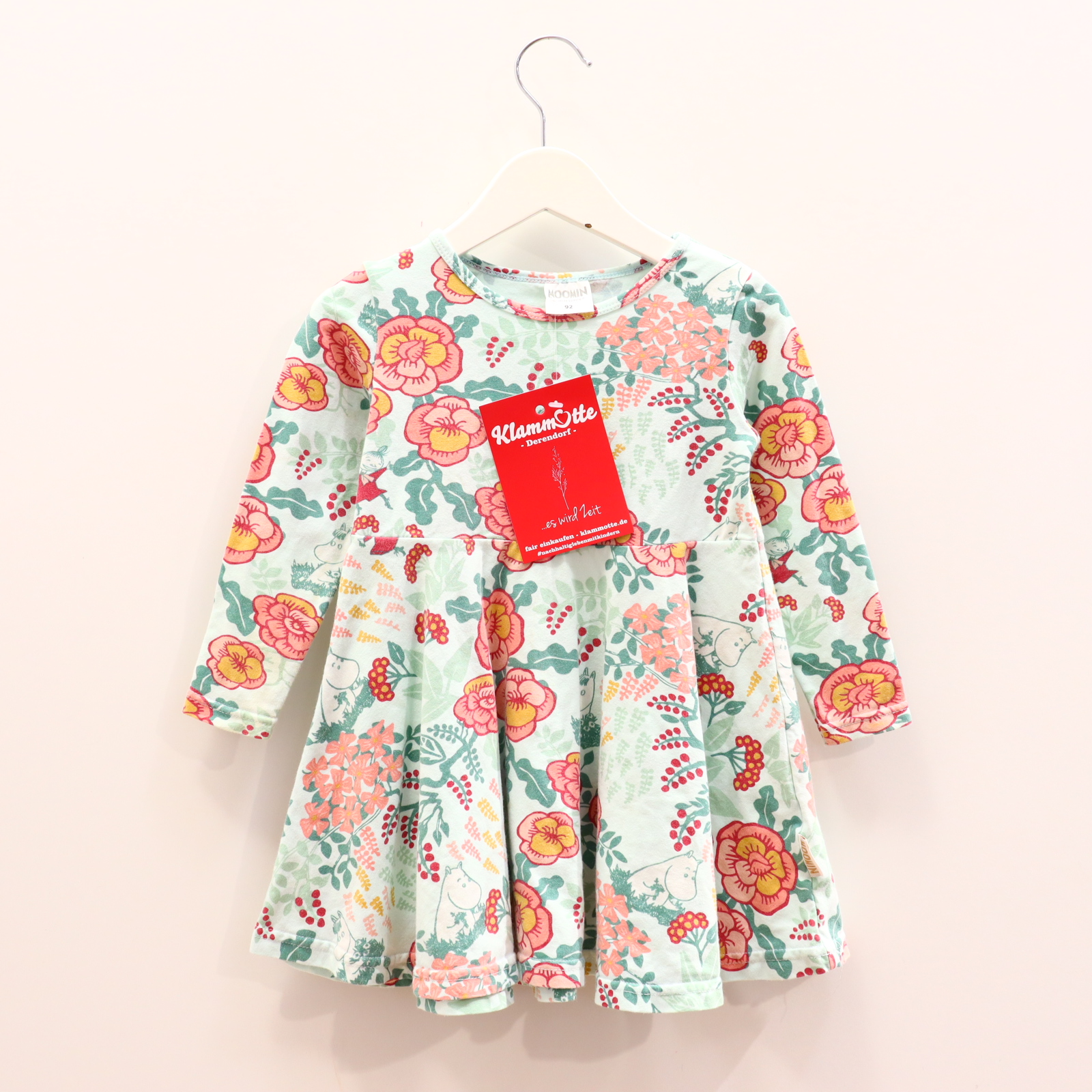 Kleider & Röcke MOOMIN by martinex Jerseykleid 92 bunt/mint Blumen Bio-Baumwolle/Elastan