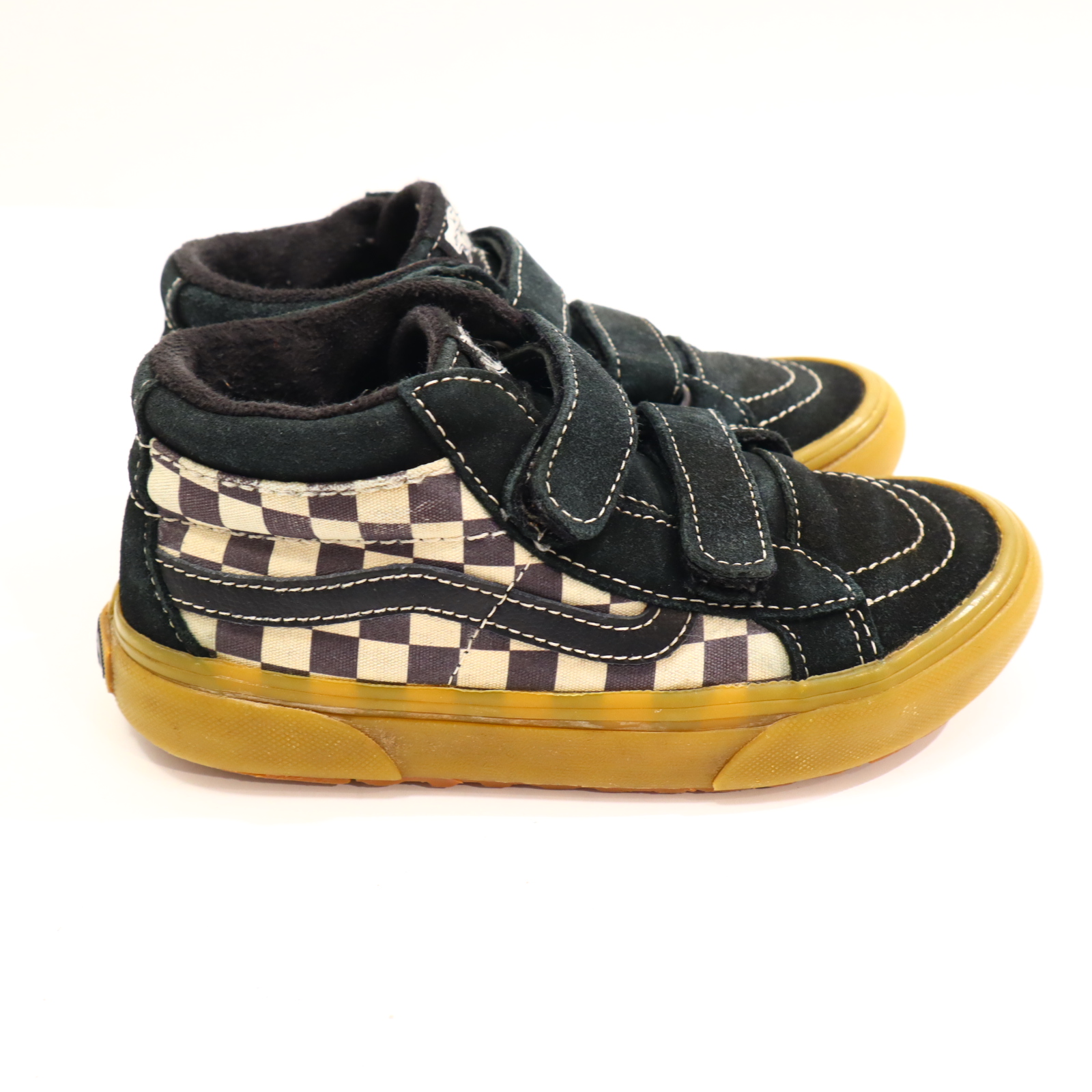 Halbschuhe VANS Klett/Mid/Sneaker 32 schwarz/weiß Canvas/Wildleder/PRIMALOFT Herbst/Übergang leichte gleichmäßige Ablaufspuren