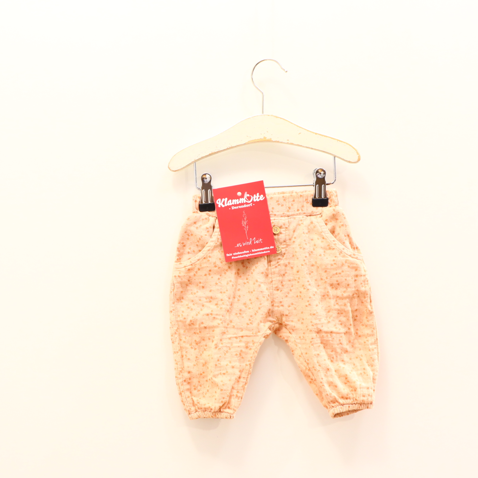 Hosen & Strampler bellybutton 62 rosa Alloverprint/Blumen/Logo/Stickerei Schlupfhose Baumwolle/Musselin Gummibandzug