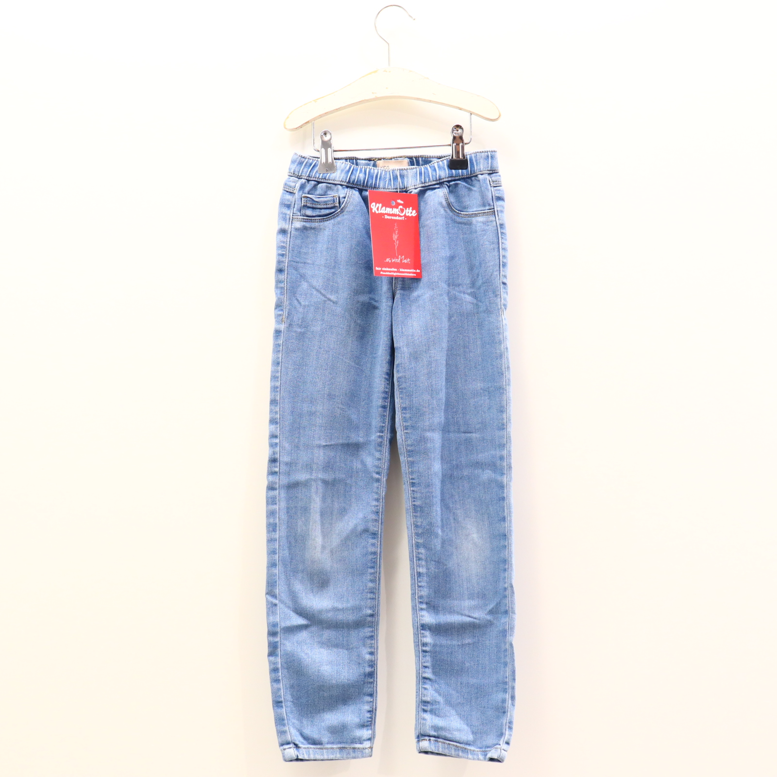 Hose KIDSONLY Jeans 122 blau Denim Gummibandzug/verstellb. Bund Pullon