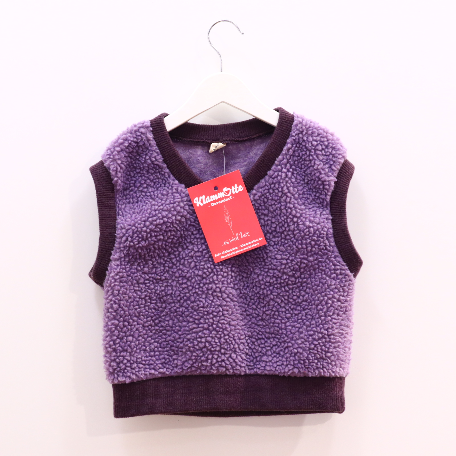 Oberteil guno 98/104 aubergine/flieder Backprint Pullunder Sherpa