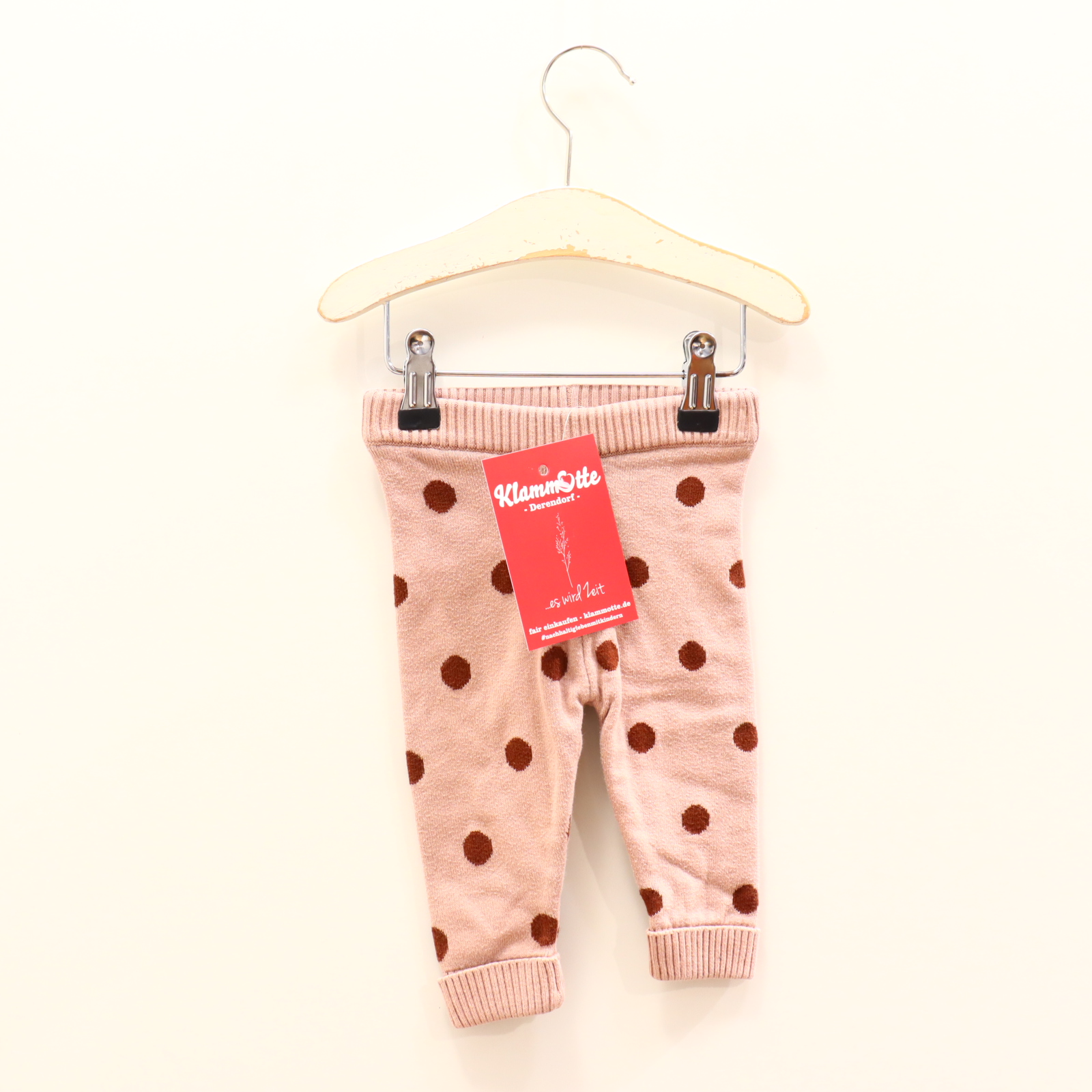 Hosen & Strampler bellybutton 62/68 rosa gepunktet Strickhose Bio-Baumwolle Gummibandzug