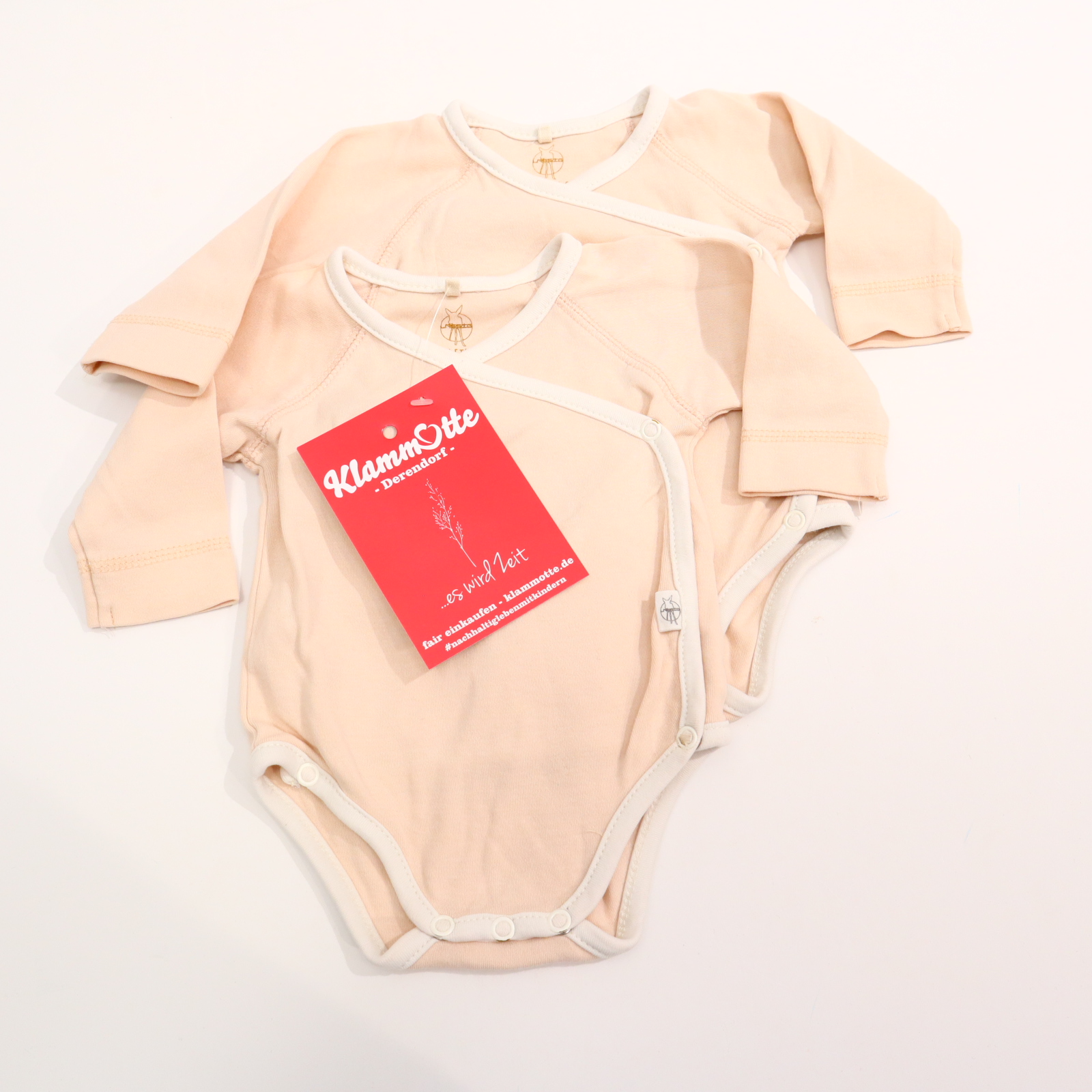 Body LÄSSIG 50/56 rosa langarm/Wickelbody/2er-Set Bio-Baumwolle