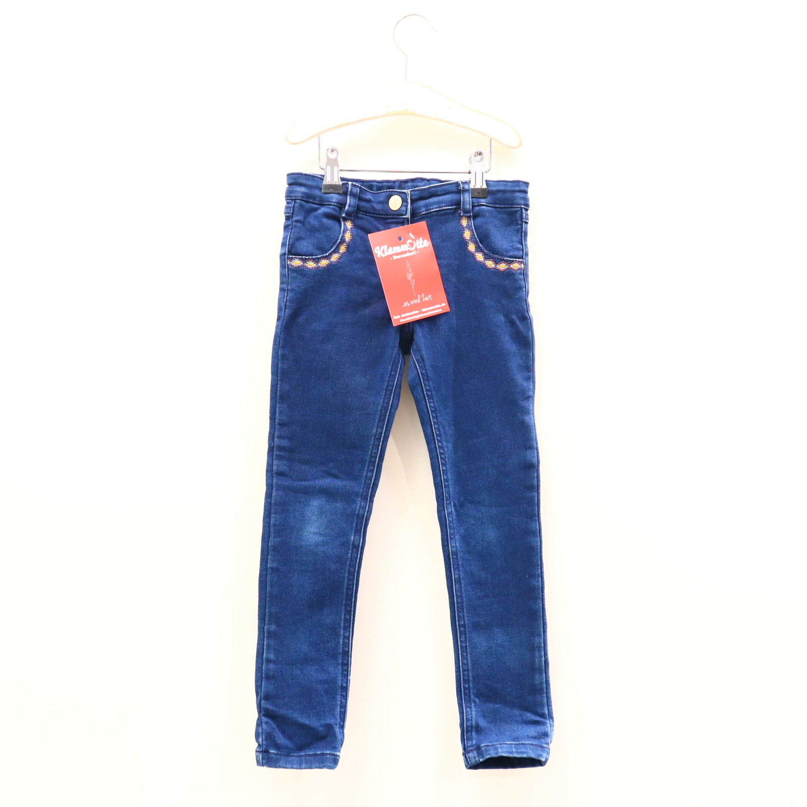 Hose Sergent Major Jeans/Jogger 110 blau Stickerei Denim Druckknopf/Reißverschluß/verstellb. Bund Skinny