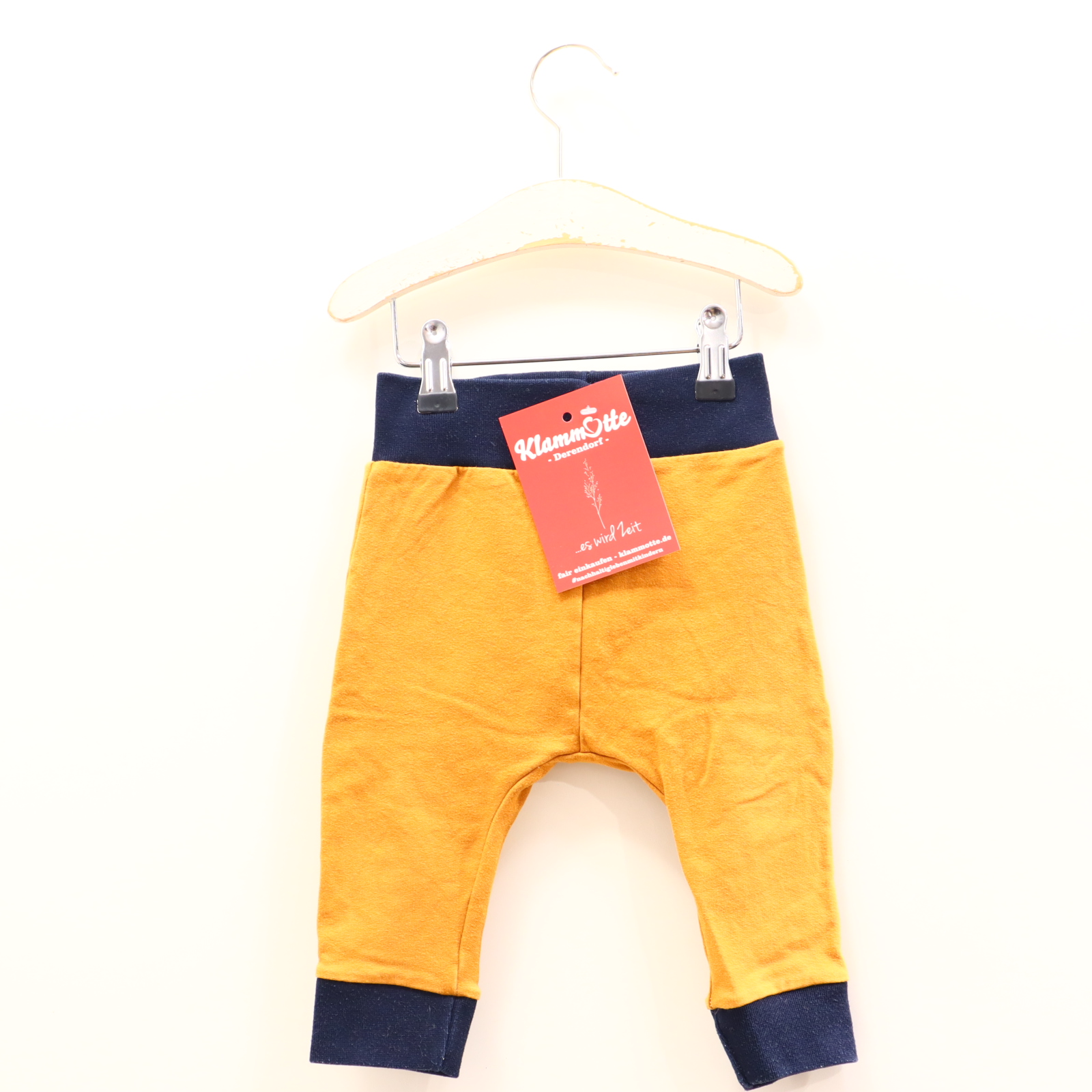 Hosen & Strampler Handmade 68 blau/caramell Jogger Sweat Gummibandzug