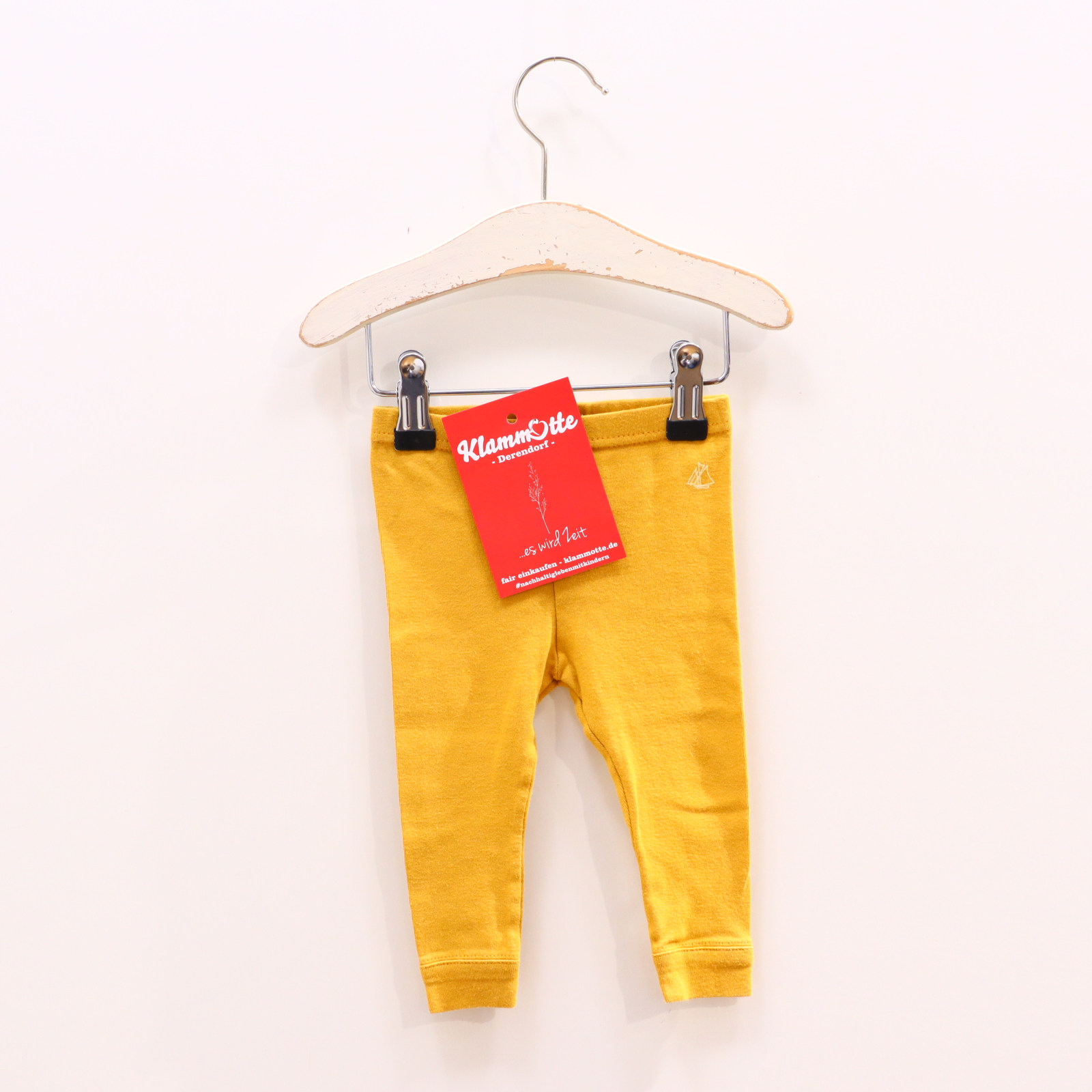 Hosen & Strampler PETIT BATEAU 68 safran Logo/Print Legging Baumwolle Gummibandzug