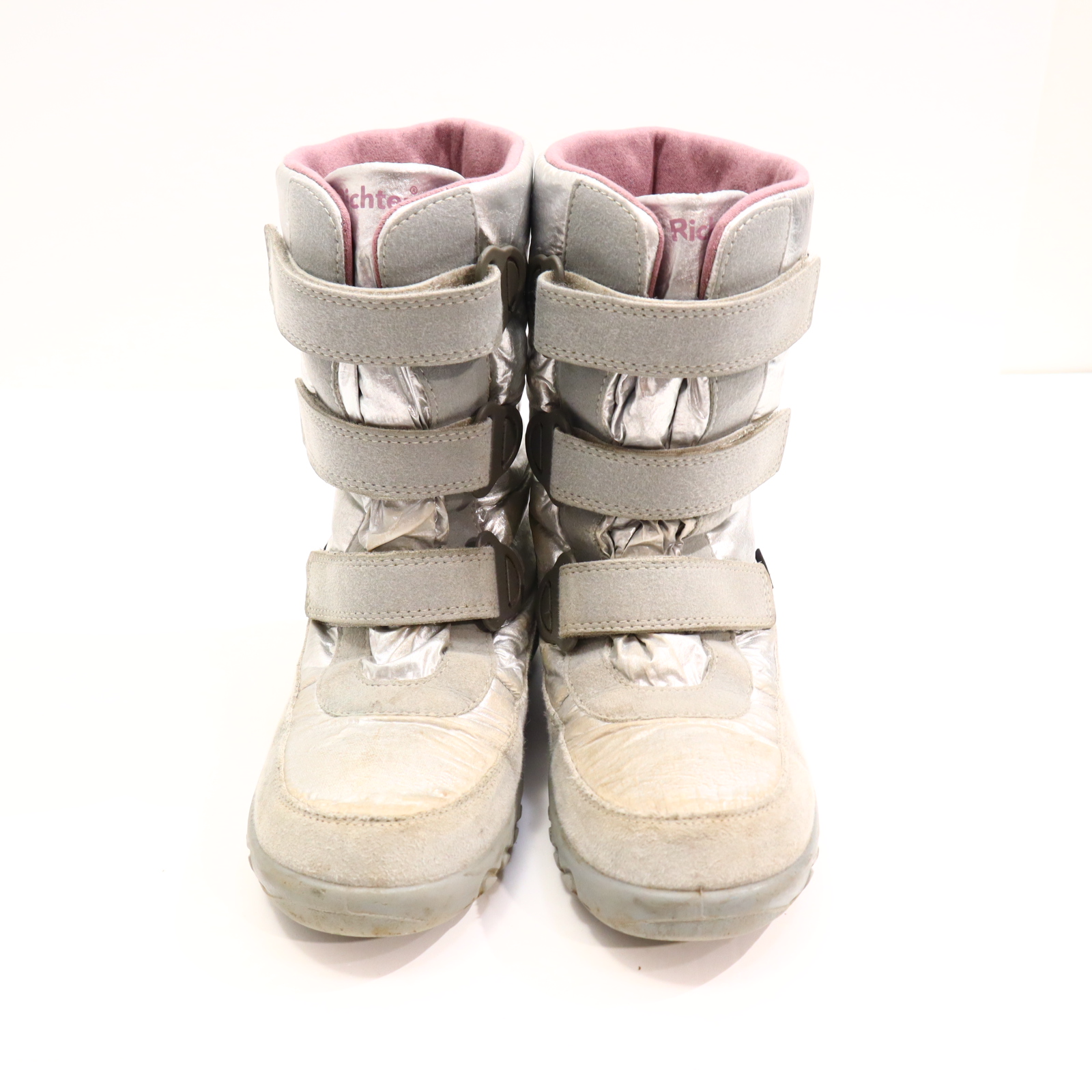 Halbschuhe RICHTER Boots/Klett 34 grau/silber RICHTEX Herbst/Winter leichte gleichmäßige Ablaufspuren gefüttert