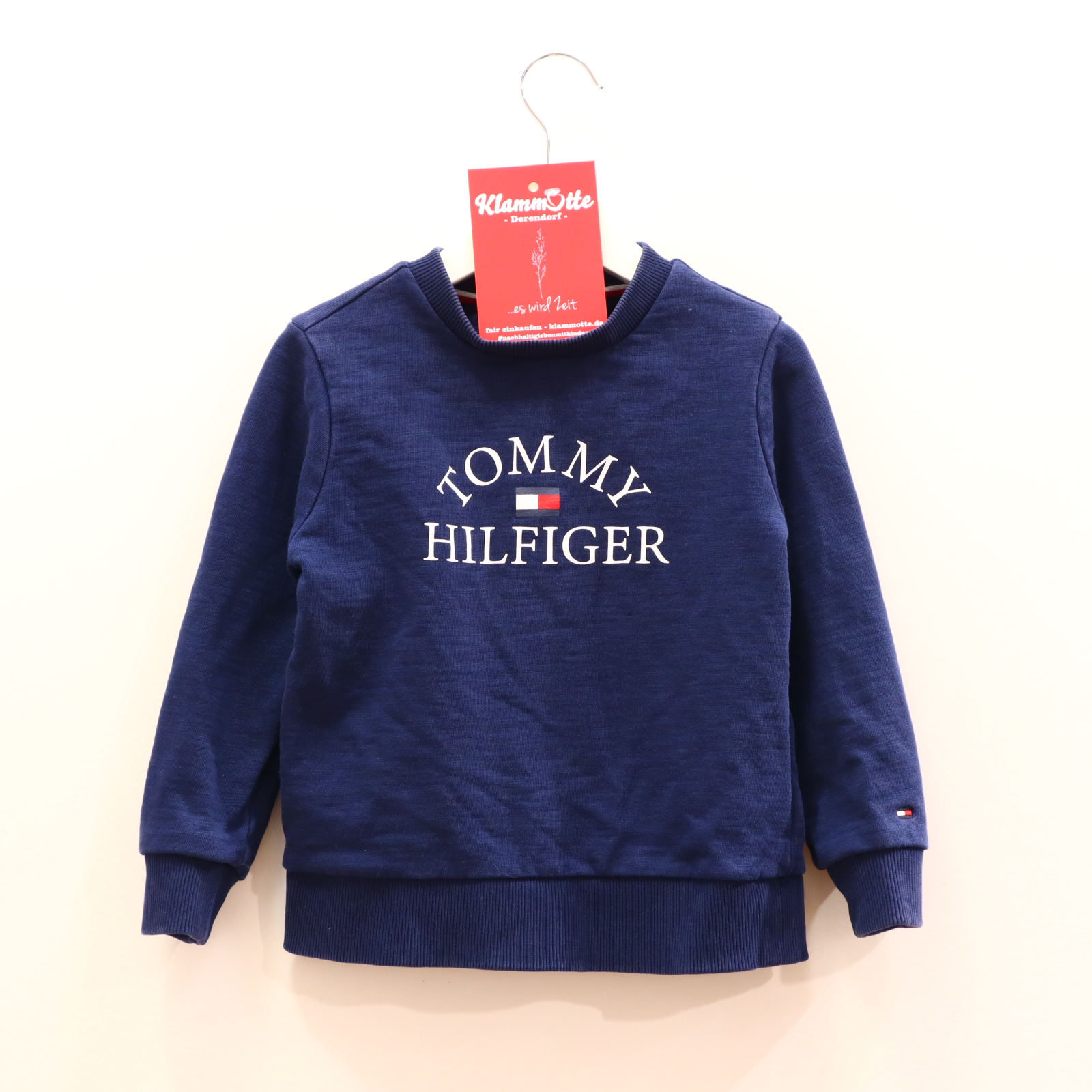 Oberteil TOMMY HILFIGER Gr. 104 Sweatshirt blau Baumwolle Logo/Print