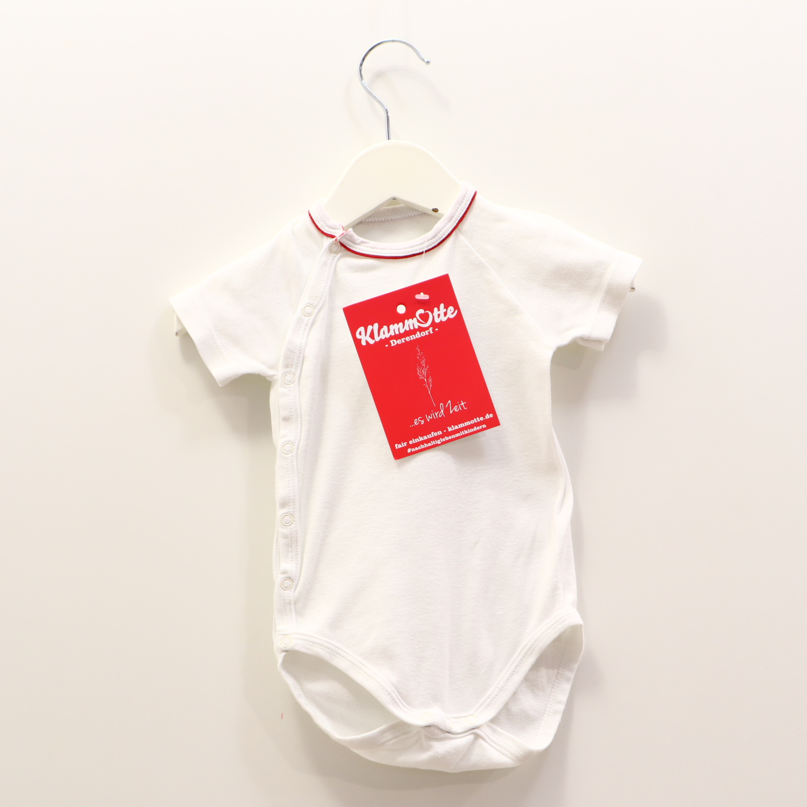Body PETIT BATEAU 62 rot/weiß kurzarm/Wickelbody Baumwolle