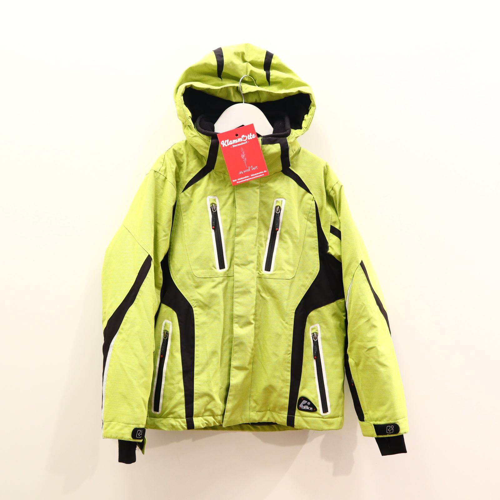 Jacke Killtec 140 grün/schwarz Applikation Skijacke/Snowboardjacke abnehmb. Kapuze/Schneefang