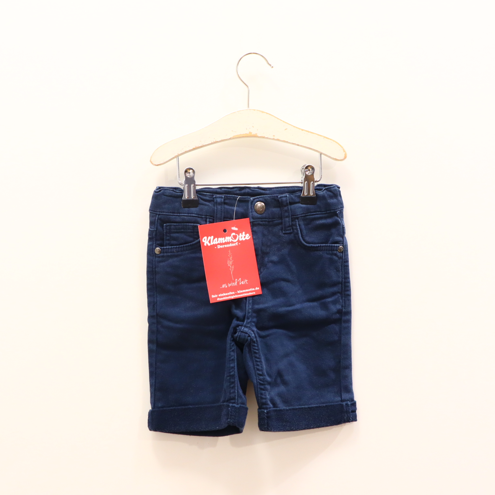 Hose Jako-O 110 Short blau Reißverschluß/Schiebeknopf/verstellb. Bund Baumwolle/Elasthan/Twill