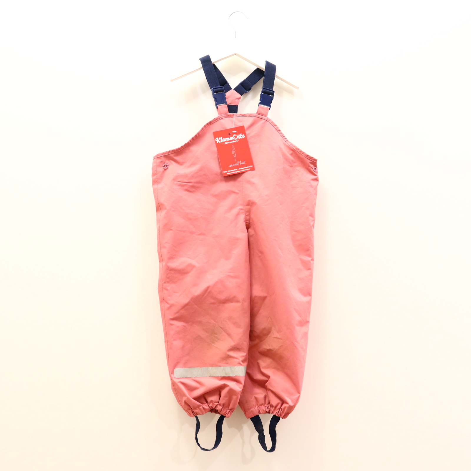 Hose TCM Latz/Regenhose 98/104 rosa Fleecefutter/gefüttert Schmutzränder!