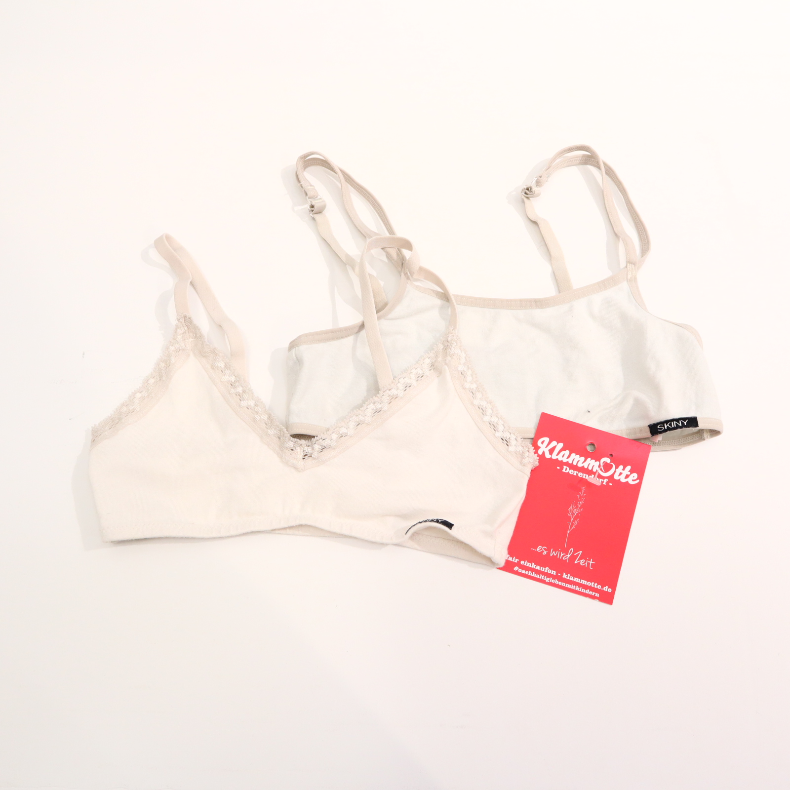 Oberteil Skiny 152 weiß Spitze Bustier/2er Set Baumwolle/Elasthan