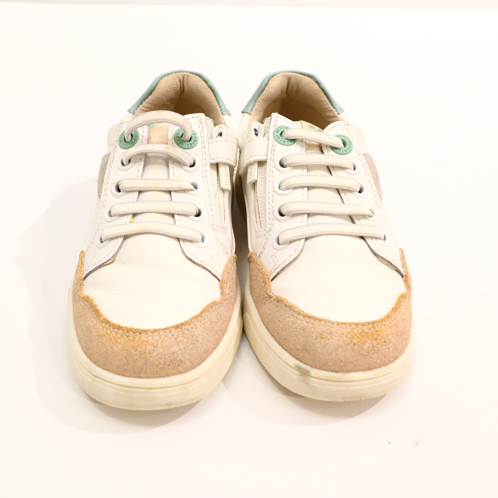 Halbschuhe mayoral Schnürschuh mit Reißverschluß 30 braun/weiß leichte gleichmäßige Ablaufspuren
